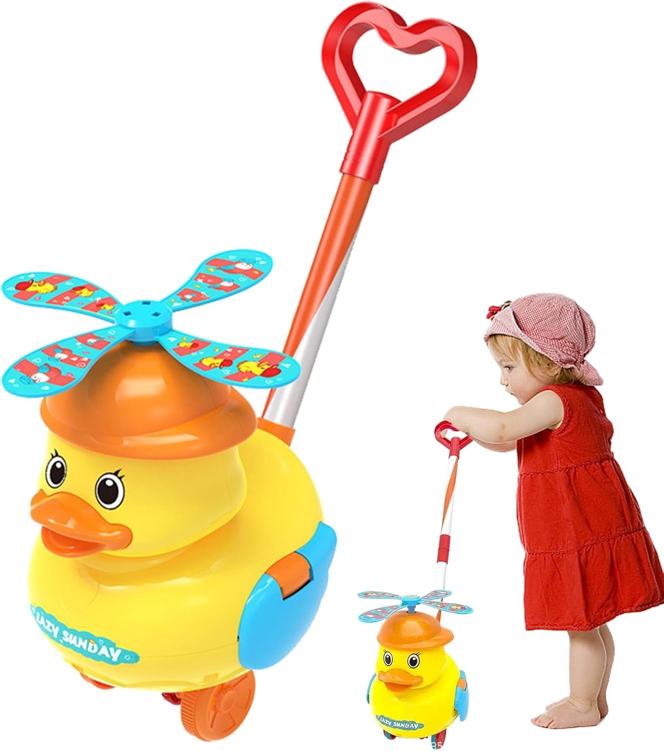 小さなアヒルの幼児用ウォーカー - 押して歩く早期学習おもちゃ |かわいい黄色いアヒルのベビーウォーカー 室内遊び、歩行練習、バランストレーニング、教育開発玩具用