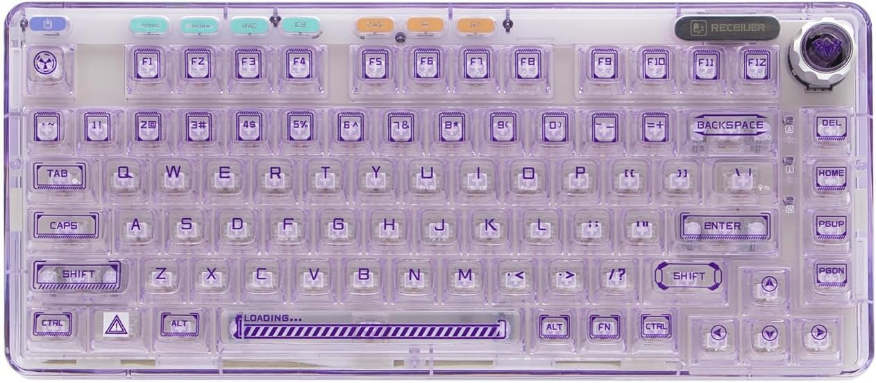 OUSEITECH X AULA F81ゲームキーボードメカニカル透明キーボード透明なキーキャップ