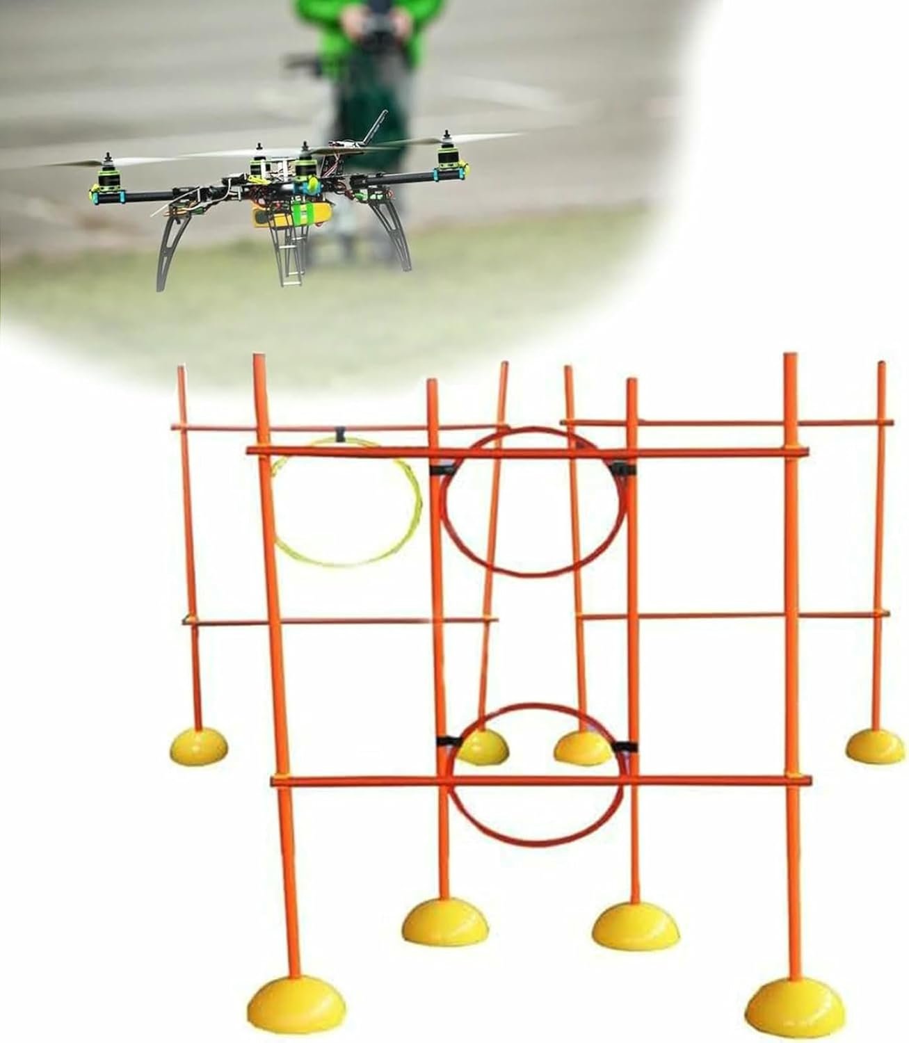レースとトレーニング用のドローン障害物コースキット - 簡単に組み立てて持ち運び可能なドローンレーシングリーグ、ドローン、航空機競技のモデル ~/