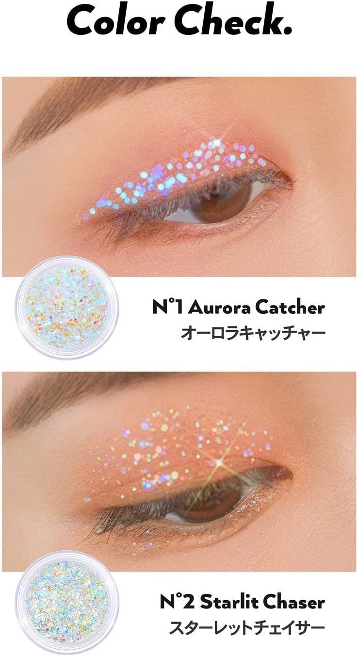 アイシャドウ グリッター アンリシア グリッター ジェル アンリーシア グリッター グリッター、目元、髪、ボディに大粒グリッターの輝き!パーティーデート、インスタ映え、お祝い、結婚式、メイク、プリンセス、派手メイク(N°7ハッピー) - 이미지 5