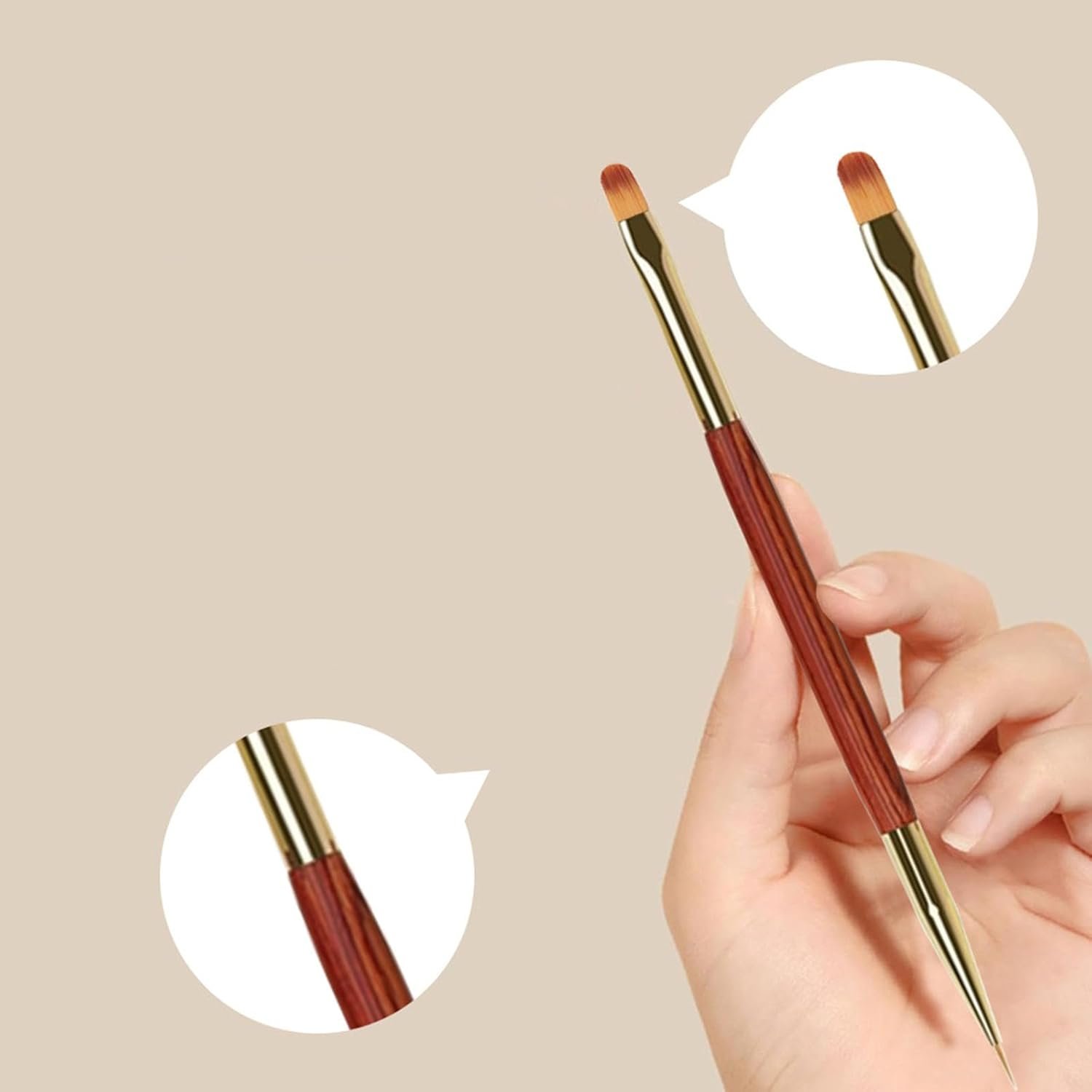 ダブルエンドネイルアートブラシジェルポリッシュネイルアートデザインペン絵画ツールライナーブラシドットペンネイルデザインブラシ - 이미지 7