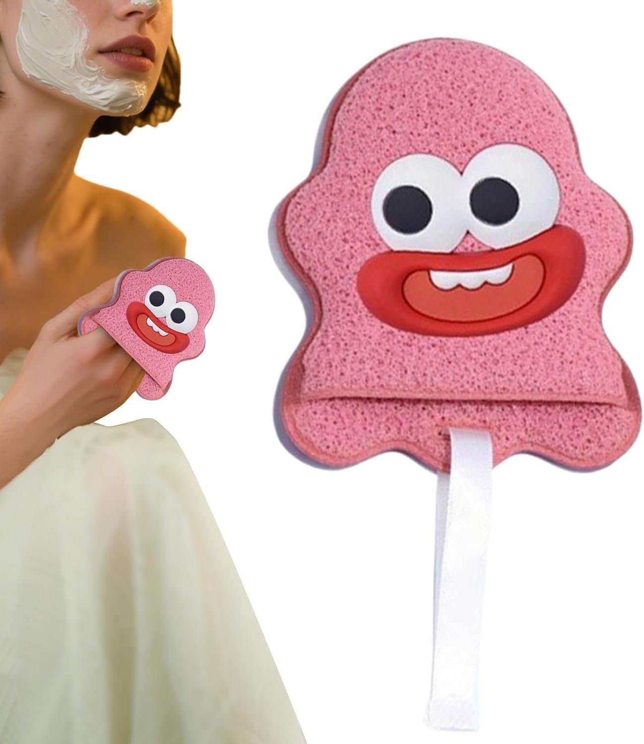 優しいフェイシャルケアツール – 洗顔用スポンジ、再利用可能なバスミット | ソフトExfoolliatinngパッド、かわいいコンパクトなデザイン美容師、個人衛生、メイク落とし、スムーズなスキンケアに最適