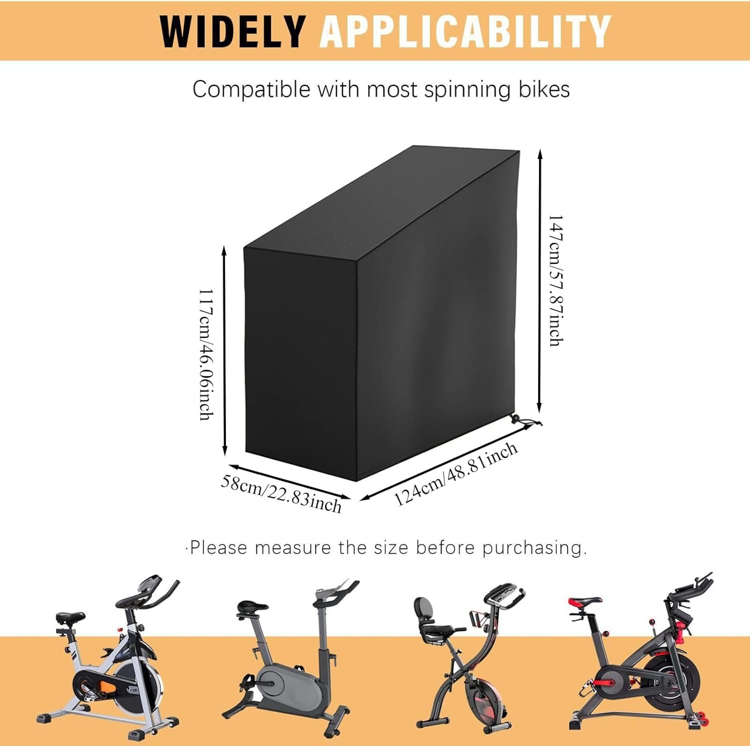 S-DEAL 屋外防水エクササイズ バイク カバー - 420D フィットネス バイク カバー |防塵防風ガード 調節可能なストラップ付き マウンテンバイク ロードバイク オートバイ用 - 이미지 5