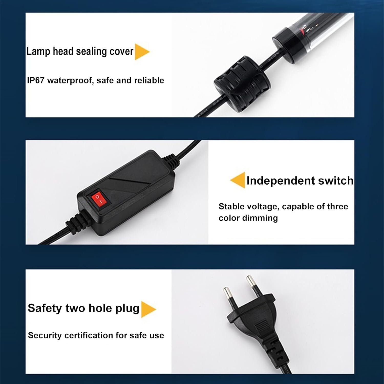 水中LEDストリップ水族館照明、水族館ライト | LED水族館ライトバー | 水族館の水槽用水槽アクセサリー、水中装飾、LEDライトバースティック - 이미지 6