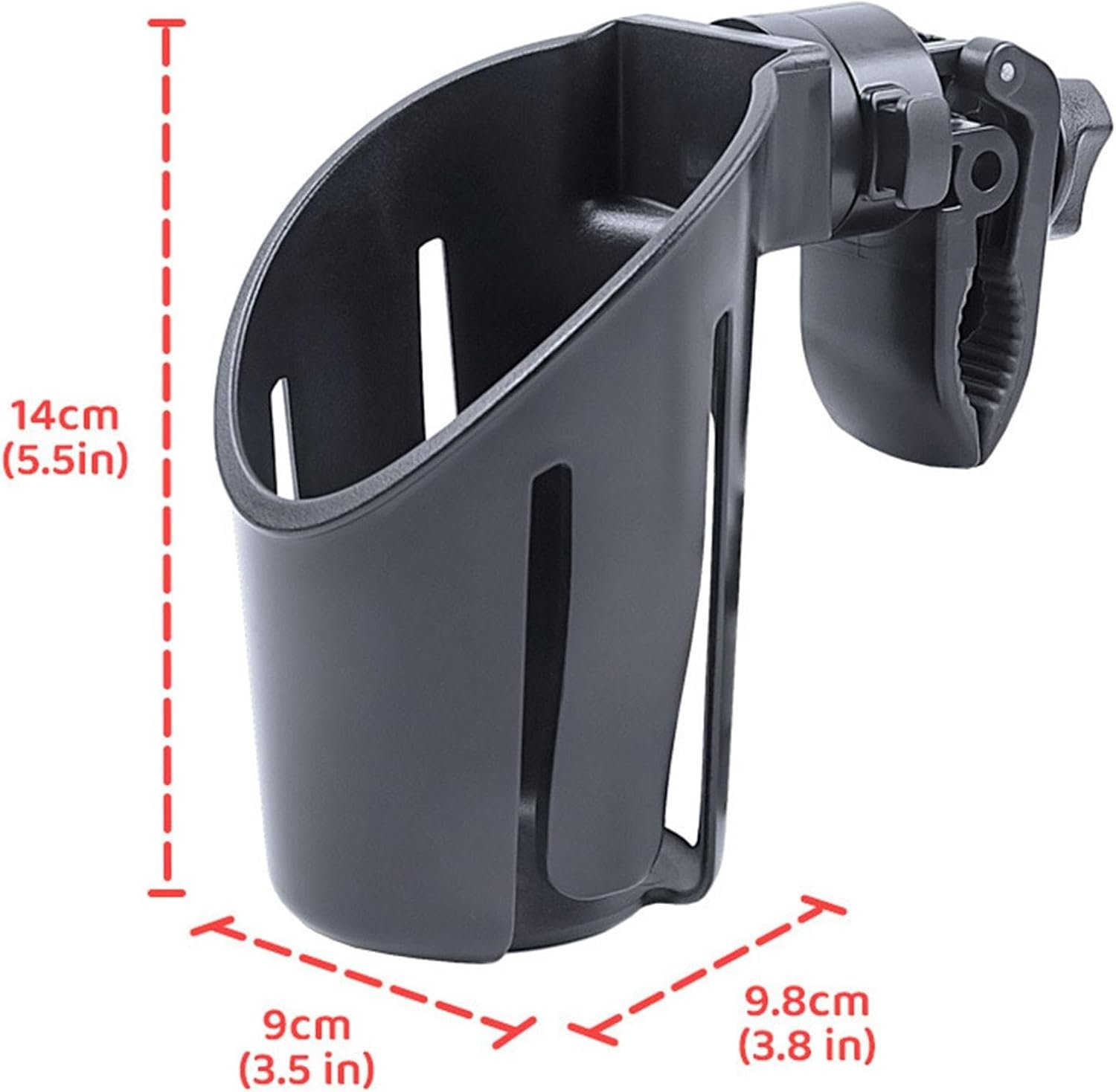 ベビーカー・車椅子用カップホルダー | カップホルダーカート カップ ホルダー 電動スクーター カップ ホルダー |回転式ベビーカーカップホルダー、ベビーカー、車椅子、歩行器、スクーター用の多機能カップホルダー - 이미지 6