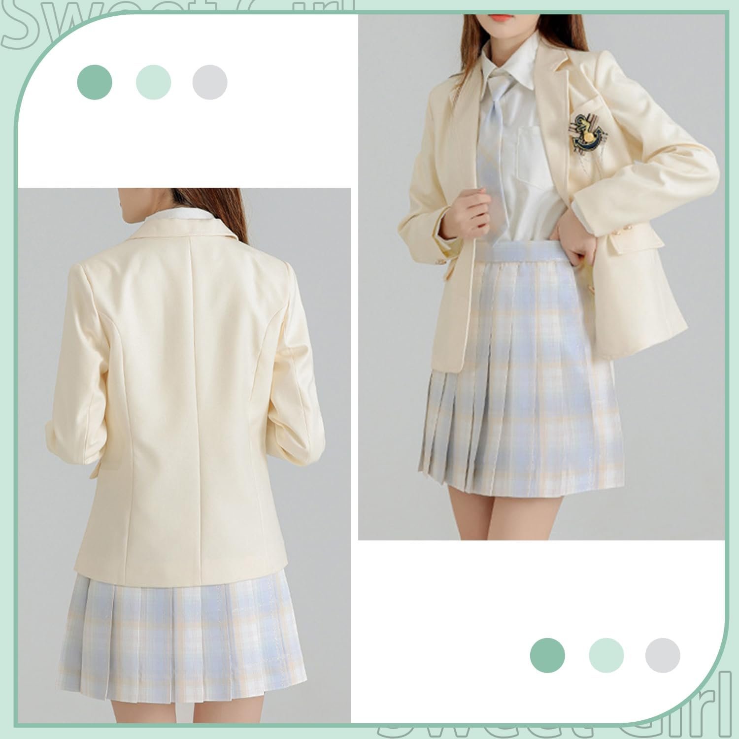 mocoly スクールブレザー 制服 ブレザー 女子高生 ネイビー 学生服 JK制服 女子制服 柔らかくて着心地の良い生地 高校生 学生 アウター 入学式 - 이미지 5