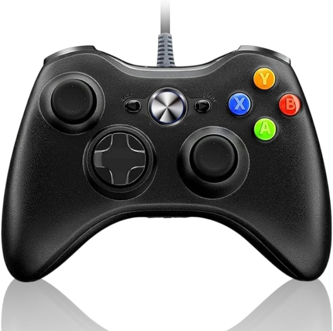 K&SGAMER Xbox 360 コントローラー ゲームパッド USB コントローラー Steam PC 対応 (カーボンブラック)