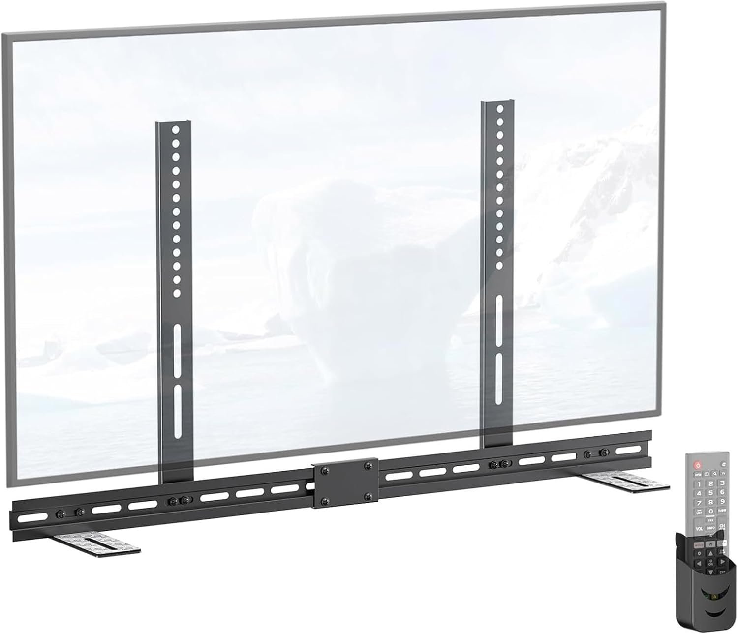 HDTVヘビーデューティメタルブラケットサウンドバーマウントリモートホルダースペース調整可能なサウンドバーマウントエクステンションヘビーデューティアイアンスタンド - 이미지 7