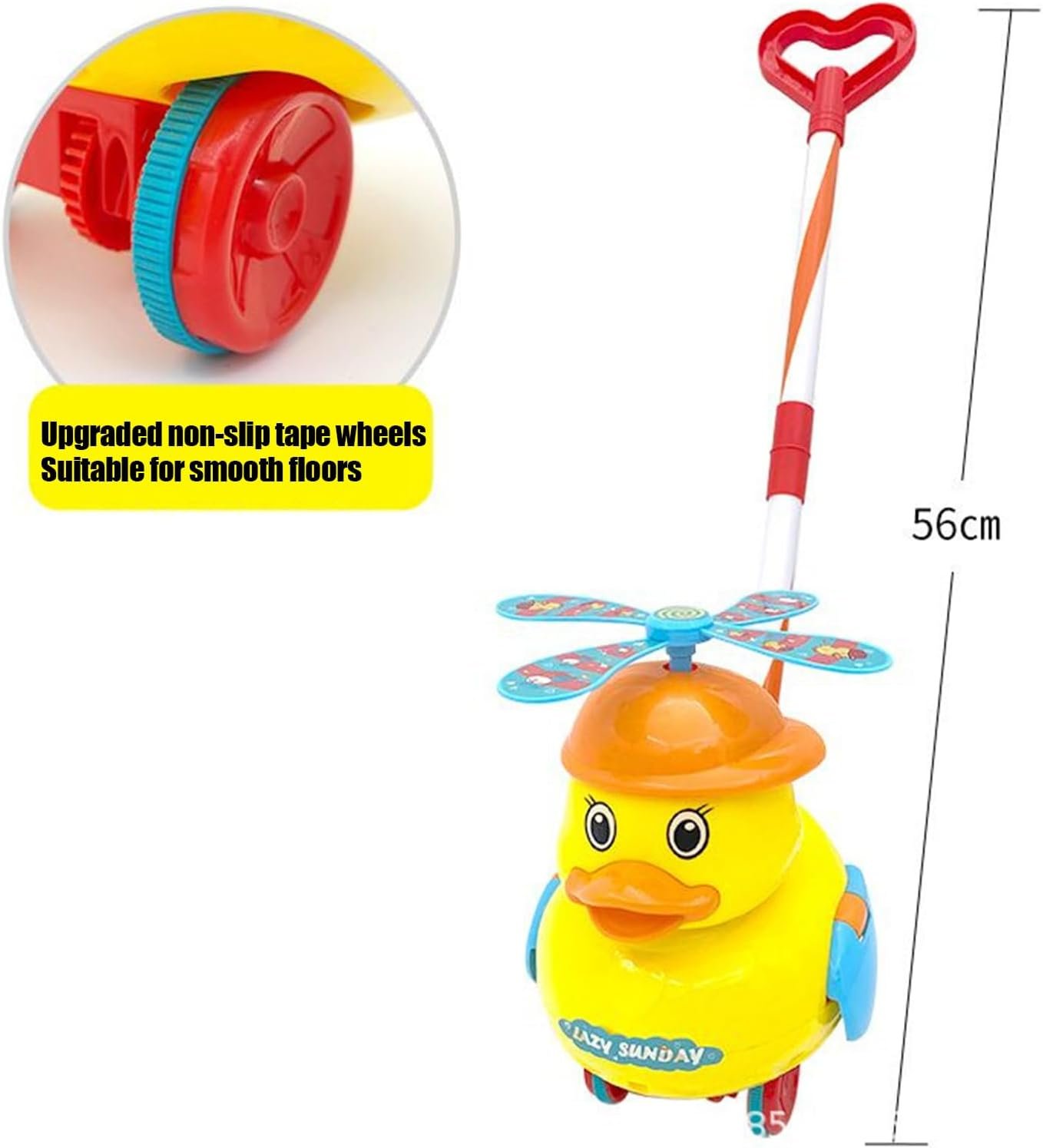 小さなアヒルの幼児用ウォーカー - 押して歩く早期学習おもちゃ |かわいい黄色いアヒルのベビーウォーカー 室内遊び、歩行練習、バランストレーニング、教育開発玩具用 - 이미지 8