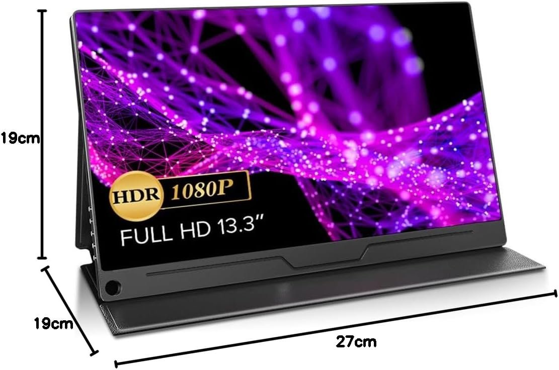 EVICIV EVC-1301モバイルモニター、13.3インチ1920 X 1080ポータブルディスプレイ、薄い軽量、IPS LCDパネル、保護カバー、VESA互換、ペンホール、スタンド、水平/垂直、アルミニウム合金、USB - 이미지 10