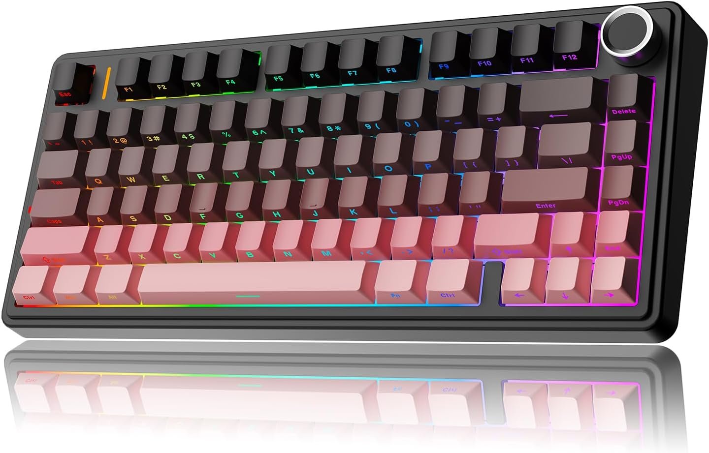 Mechlands Aula F75 Pro 75%Compact Custom Mechanical Keyboard Creamy Sound)BT5.0/USB-C/2.4GHzワイヤレスゲームキーボード付きホットスワップサポートノブRGB REAPERスイッチWIN/MAC