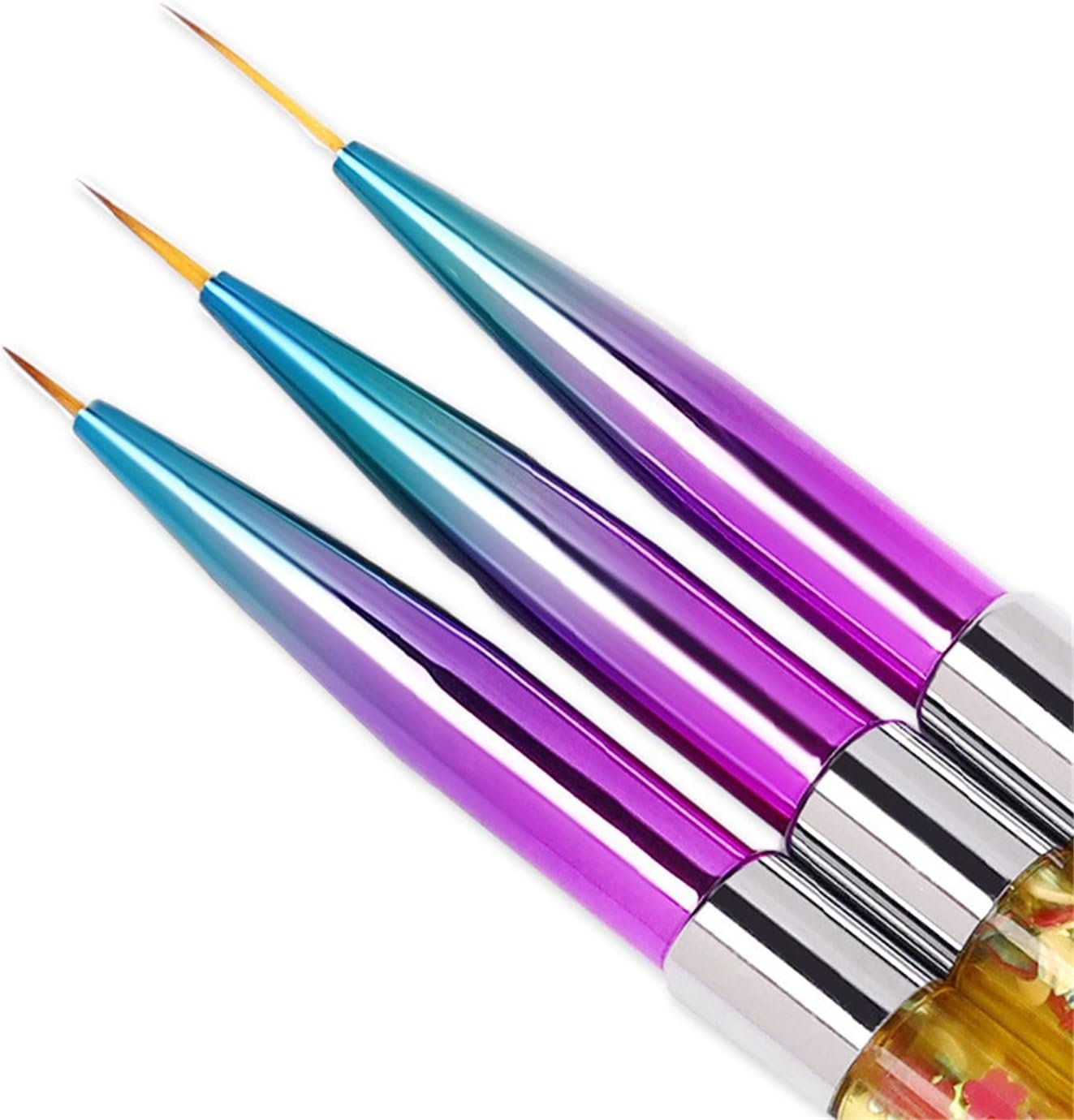 3 PCのペインティングネイルアートブラシセット ネイルアートライナーブラシ ドットドット描画ツール ロングライン用の細かい描画ペン - 이미지 2