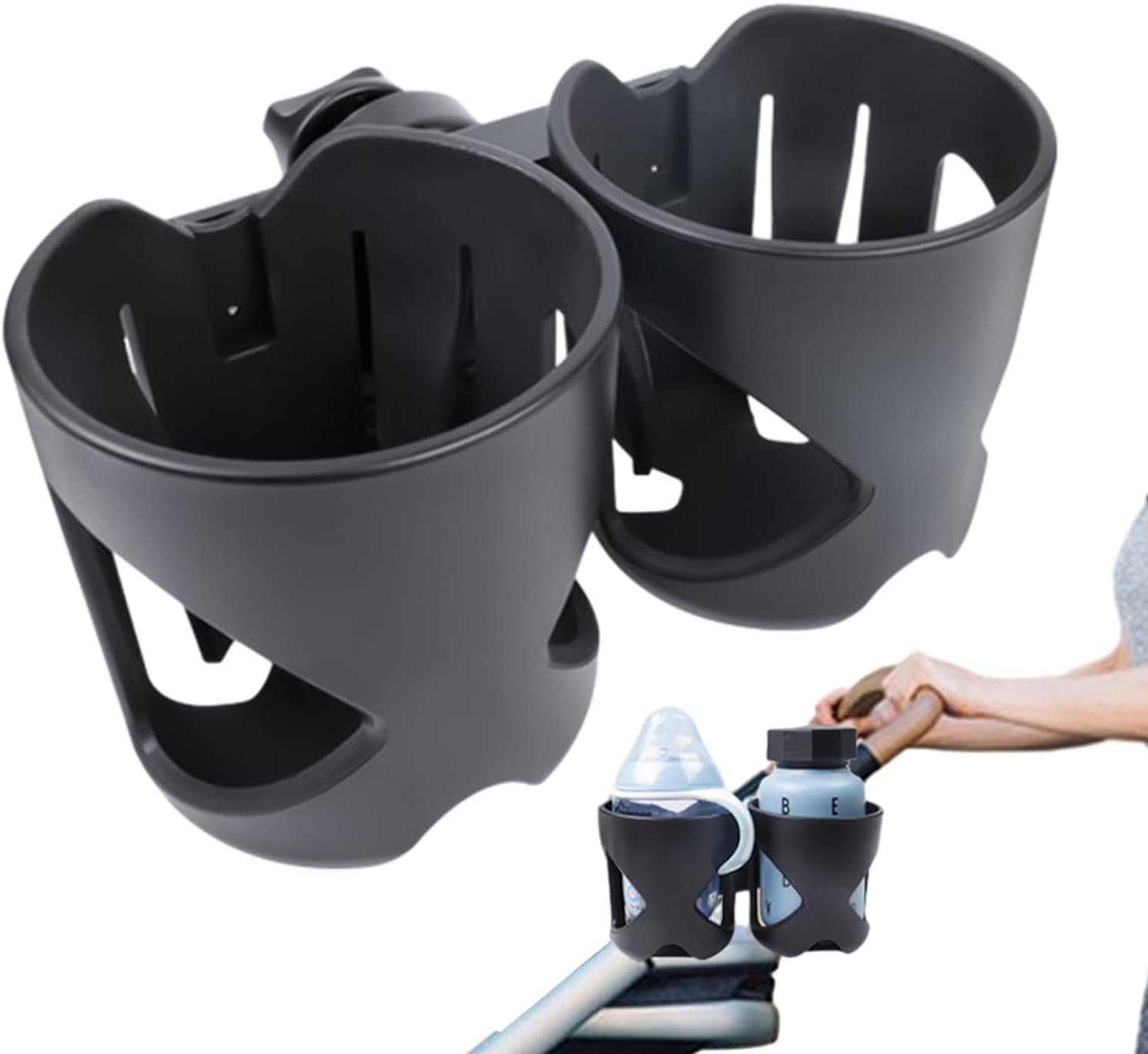 ベビーカーベビーカー360度回転カップドリンクホルダー|ベビーカー| | 自転車、歩行器、車椅子、車用のキャリバーデザインのカップホルダー