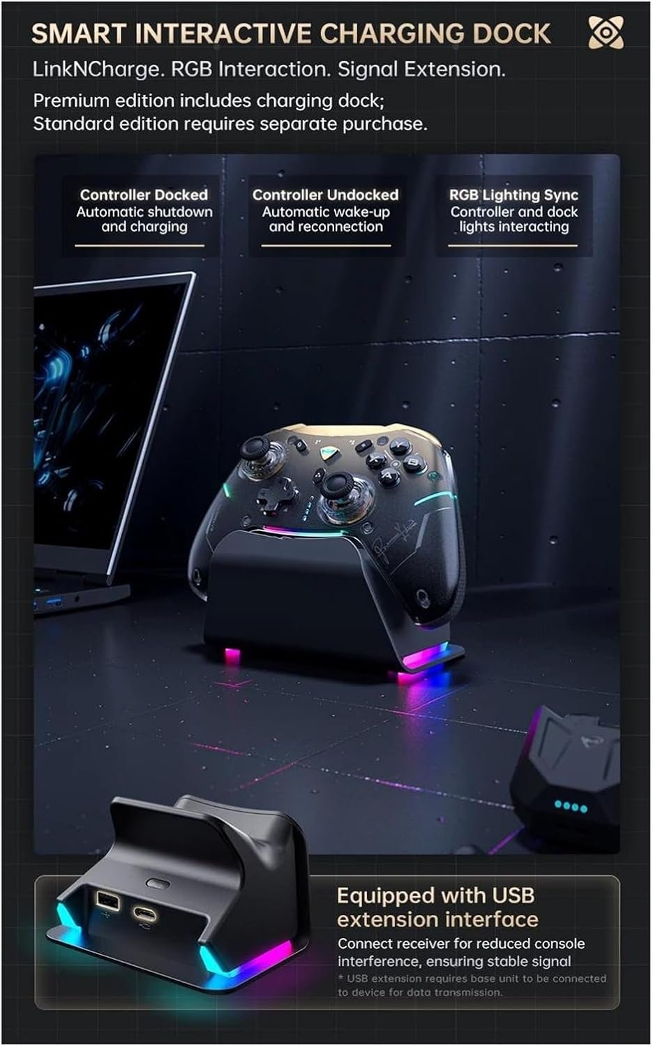 PCコントローラー モーションコントロール G5Pro V2 究極のゲーミングコントローラー 光トリガー ABXYボタン ホットスワップ対応ジョイスティック 4K解像度に適合するスイッチPC用(G5Pro V2 WHT) - 이미지 6