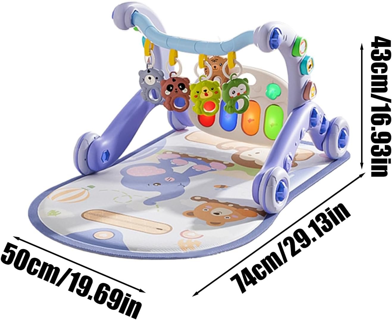 ベビーアクティビティマット ミュージックウォーカーマット付き - 多機能フィンガーキルトおもちゃ インタラクティブ幼児学習アクティビティ 男の子 女の子 ホーム用 - 이미지 5