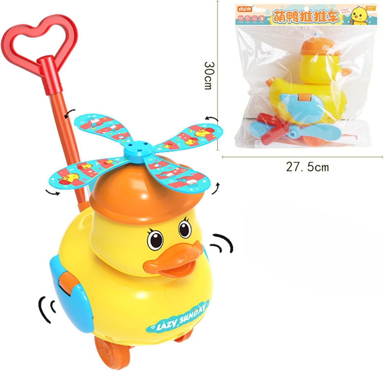 小さなアヒルの幼児用ウォーカー - 押して歩く早期学習おもちゃ |かわいい黄色いアヒルのベビーウォーカー 室内遊び、歩行練習、バランストレーニング、教育開発玩具用 - 이미지 6