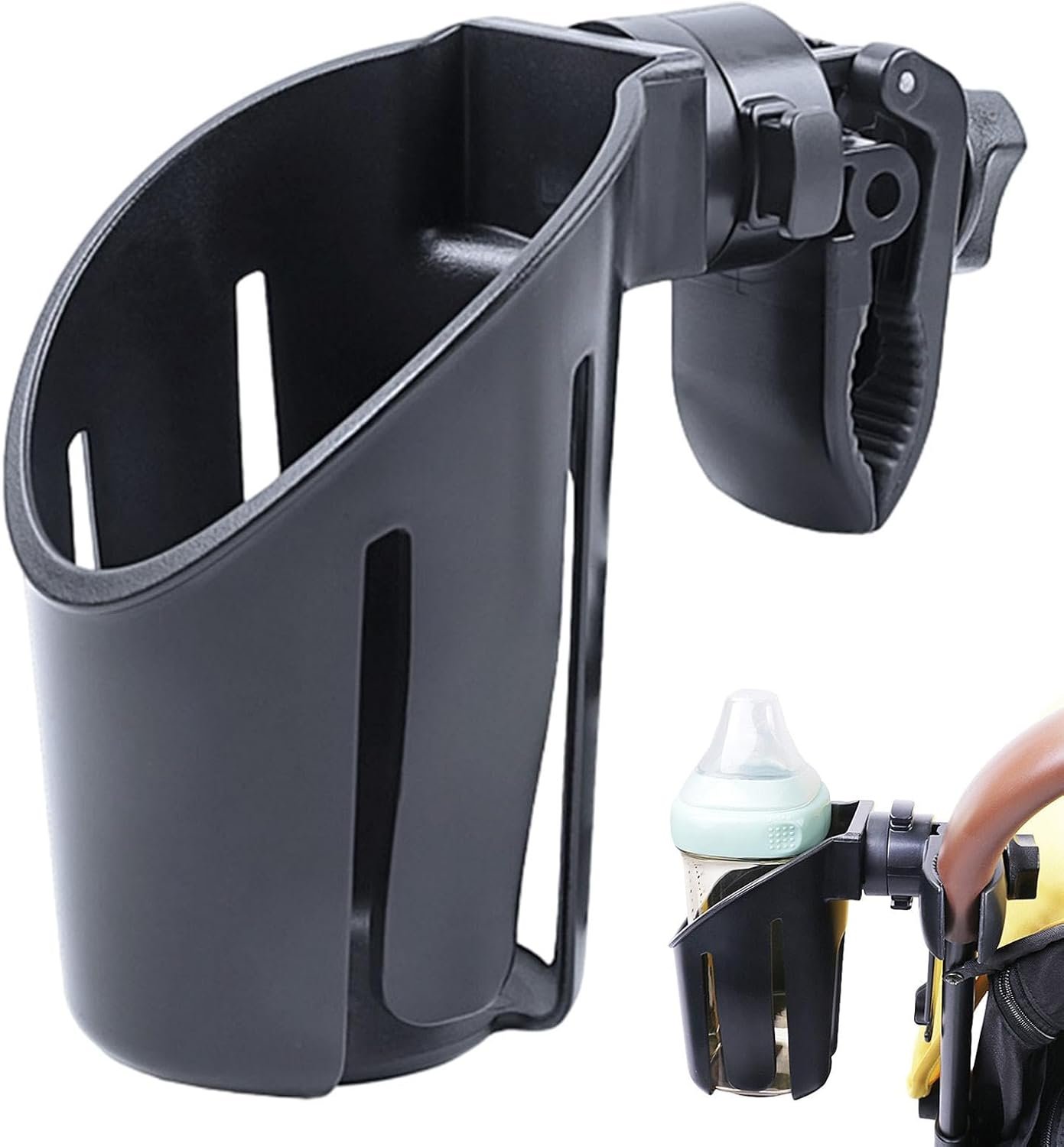 ベビーカー・車椅子用カップホルダー | カップホルダーカート カップ ホルダー 電動スクーター カップ ホルダー |回転式ベビーカーカップホルダー、ベビーカー、車椅子、歩行器、スクーター用の多機能カップホルダー - 이미지 7