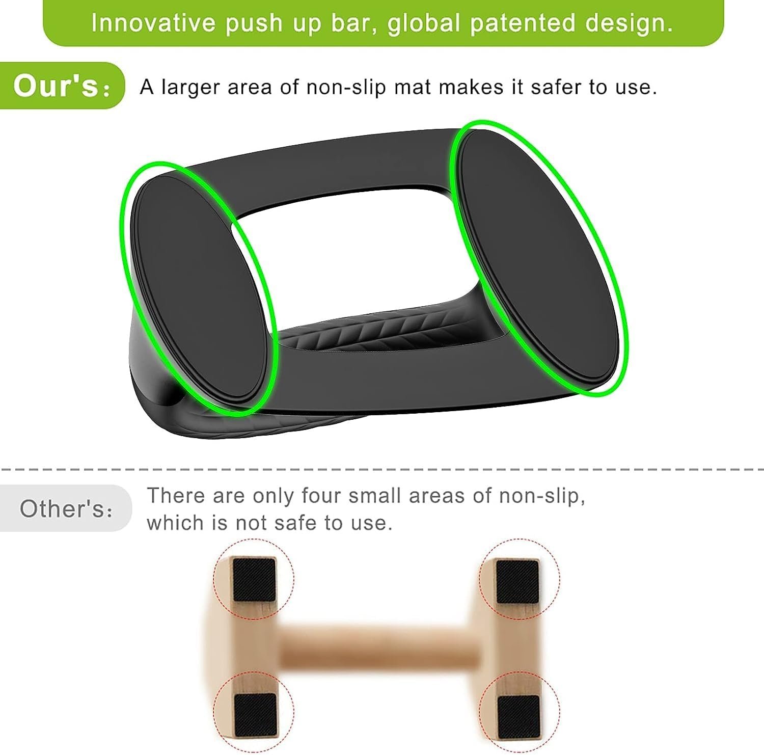 SELEWARE プッシュアップバー パラレット プッシュアップスタンド ソフトラバーカバーハンドル付き 快適なグリップフィット フロアトレーニング、体操、筋力トレーニング、腕立て伏せに最適 ブラック - 이미지 4