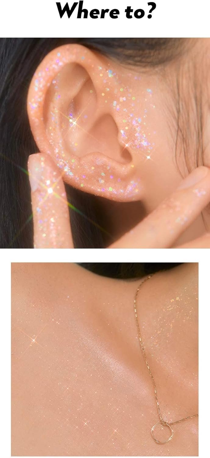 アイシャドウ グリッター アンリシア グリッター ジェル アンリーシア グリッター グリッター、目元、髪、ボディに大粒グリッターの輝き!パーティーデート、インスタ映え、お祝い、結婚式、メイク、プリンセス、派手メイク(N°7ハッピー) - 이미지 2