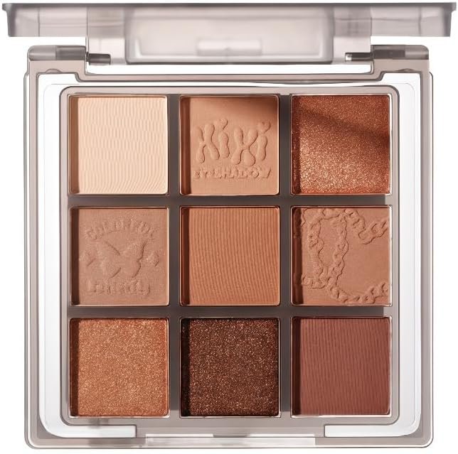 (人気のあるトピック)9色のアイシャドウパレット、マット、キラキラアイシャドウパレット、スモーキー、アイシャドウパレット、茶色、紫、バラ