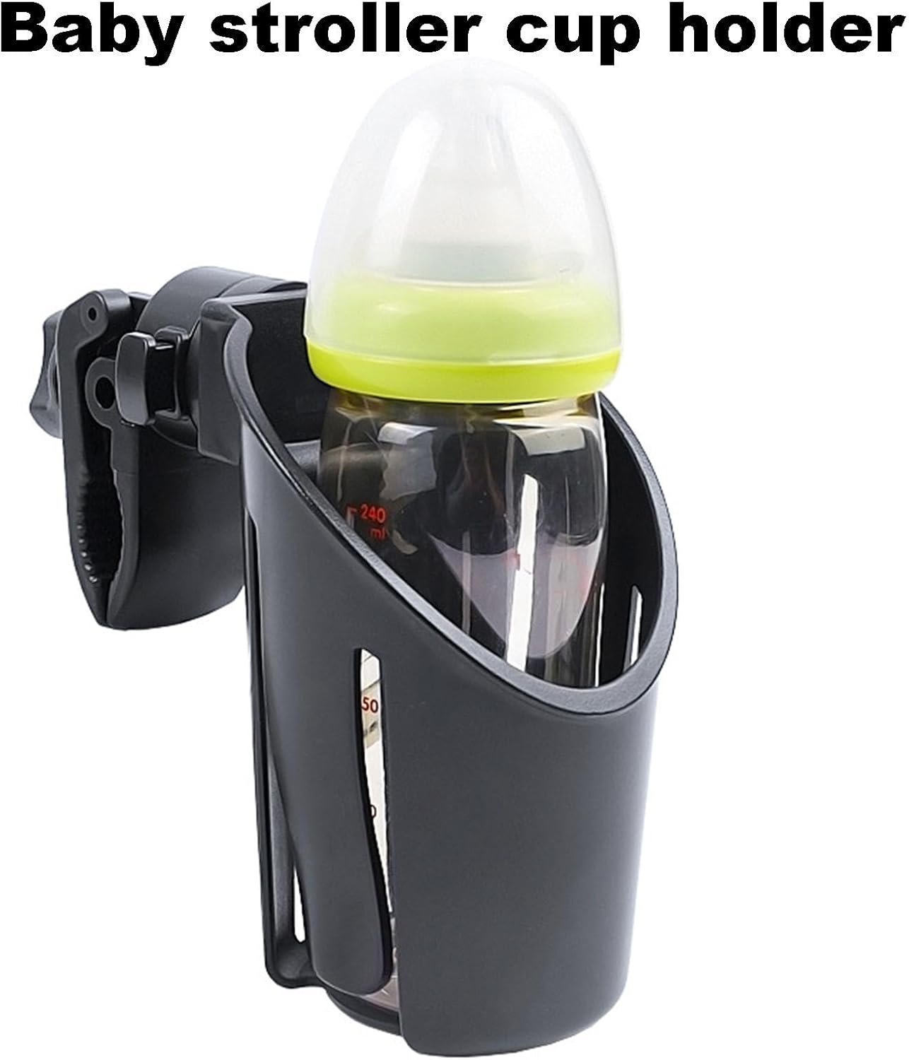 ベビーカー用ドリンクホルダー、カート用カップホルダー - スクータードリンクホルダー、多機能ベビーカーカップホルダー、ベビーカー、車椅子、歩行器、スクーター用の360°回転可能なカップホルダー - 이미지 4