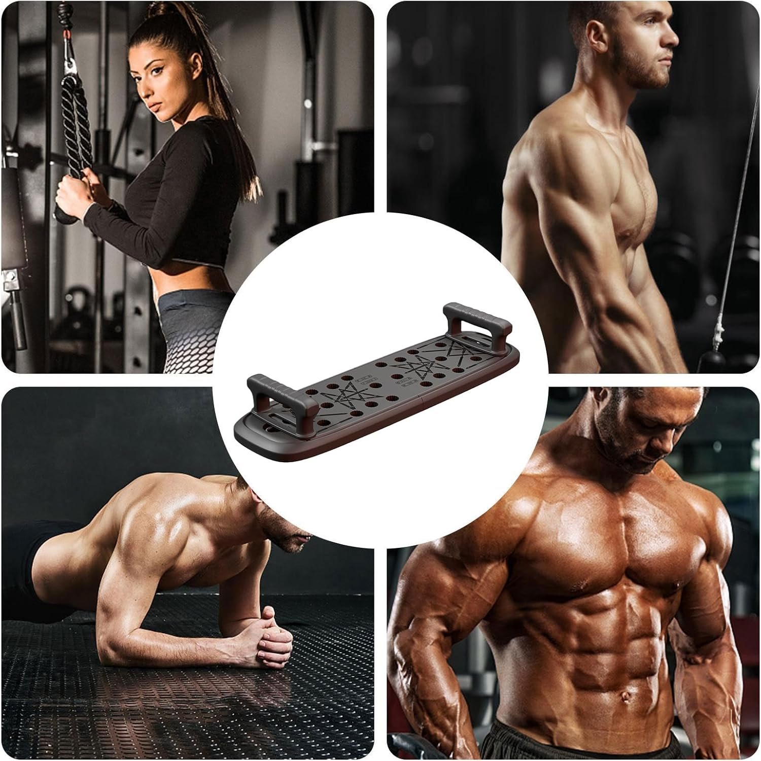プッシュアップ -ハンドル付きワークアウトフィットネスプッシュアップ| 人間工学に基づいた筋力トレーニングアクセサリー多機能腕立て伏せスタンド多機能腕立て伏せスタンド - 이미지 4
