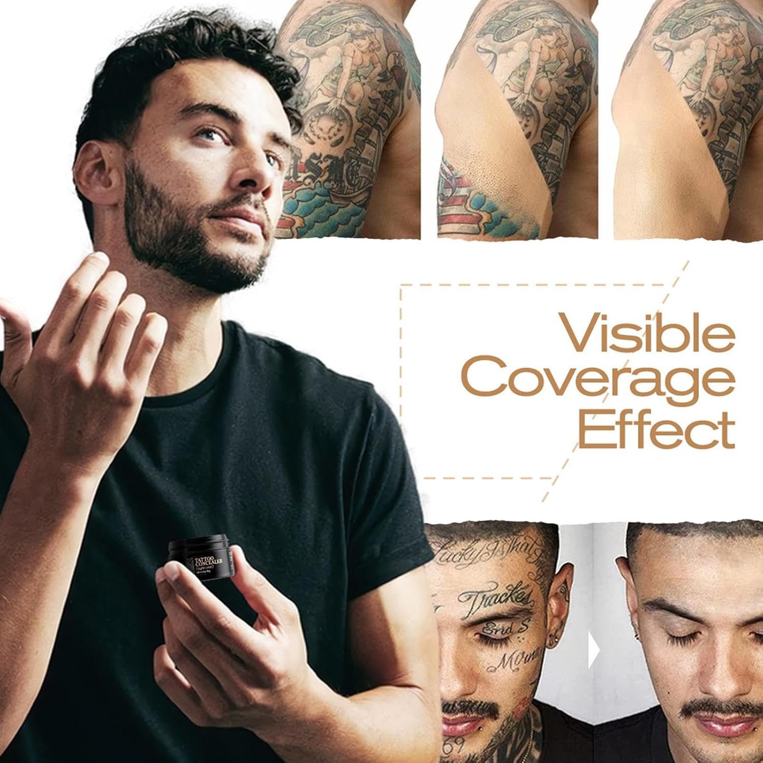 ボディカバー コンシーラー ウォータープルーフ メイクアップ 肌のマーク隠しコンシーラー 20g 汗に強い 日常コスメ ビーチ ビジネス デート 旅行用 - 이미지 8
