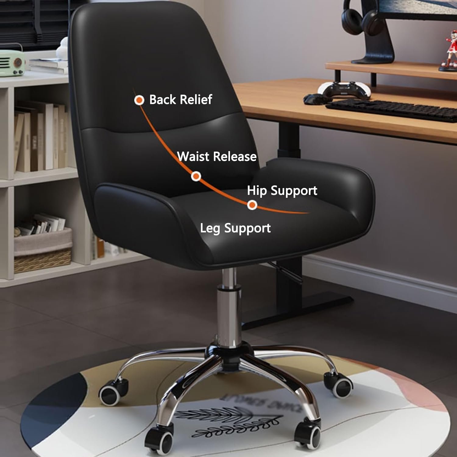 人間工学に基づいたコンピューターゲーミングチェア、エグゼクティブオフィスチェア、オフィス、寝室、書斎、リビングルーム、プレイルーム用(Color3) - 이미지 4