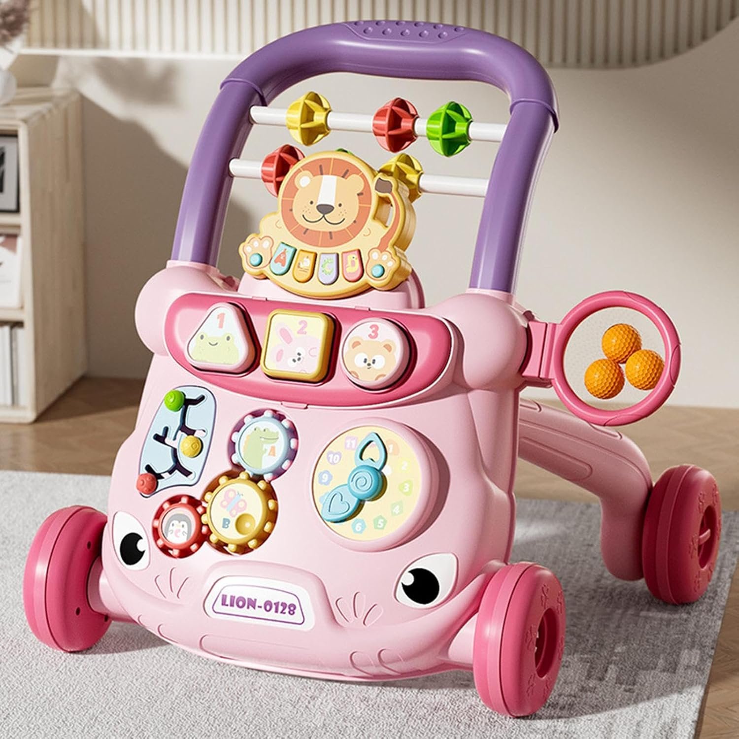 シートアクティビティステッパー - 歩き方を学ぶ幼児のための多機能立位補助具 |幼児アクティビティセンター おもちゃ付き 調節可能なベビーステッパー 男の子 女の子 感謝祭の日のギフトに - 이미지 2