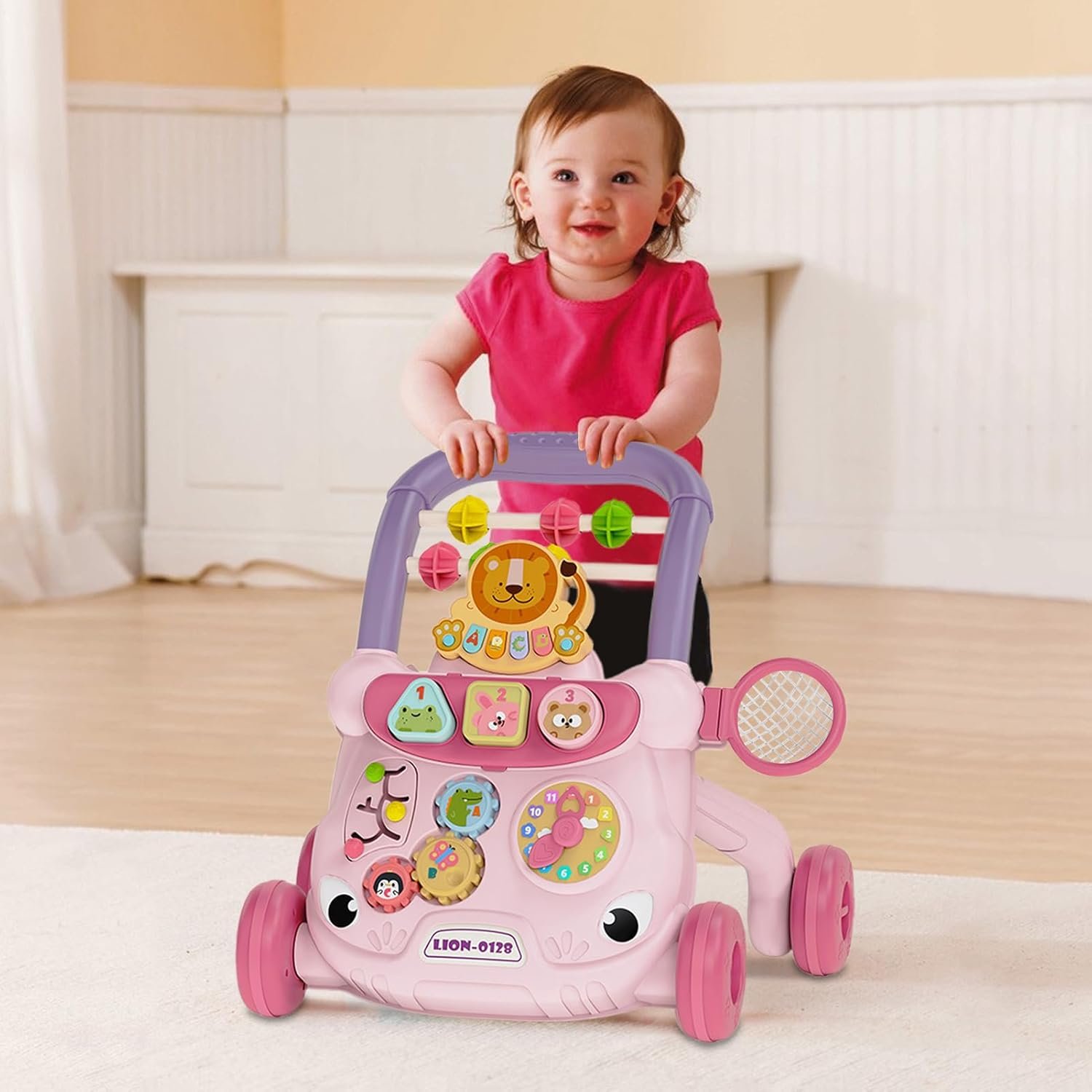 シートアクティビティステッパー - 歩き方を学ぶ幼児のための多機能立位補助具 |幼児アクティビティセンター おもちゃ付き 調節可能なベビーステッパー 男の子 女の子 感謝祭の日のギフトに - 이미지 3