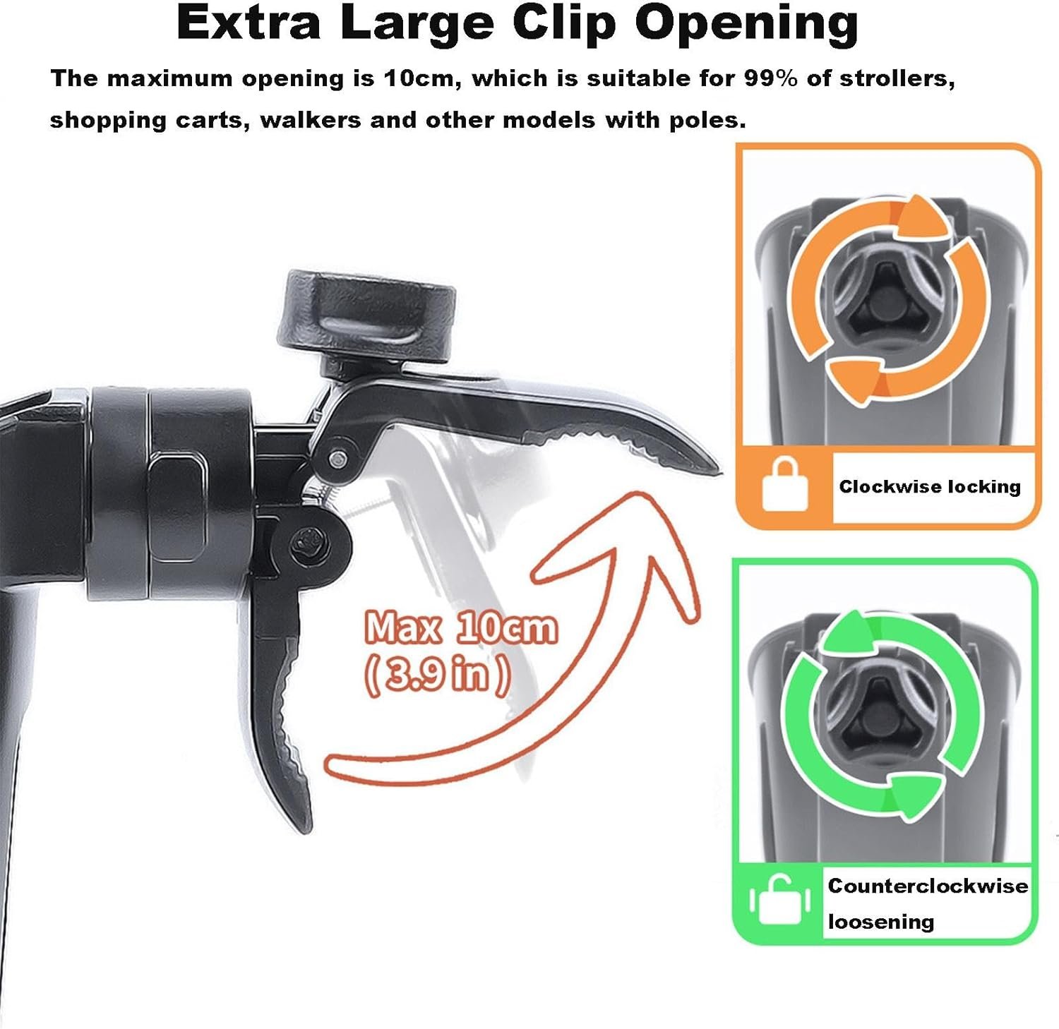 ベビーカー・車椅子用カップホルダー | カップホルダーカート カップ ホルダー 電動スクーター カップ ホルダー |回転式ベビーカーカップホルダー、ベビーカー、車椅子、歩行器、スクーター用の多機能カップホルダー - 이미지 4