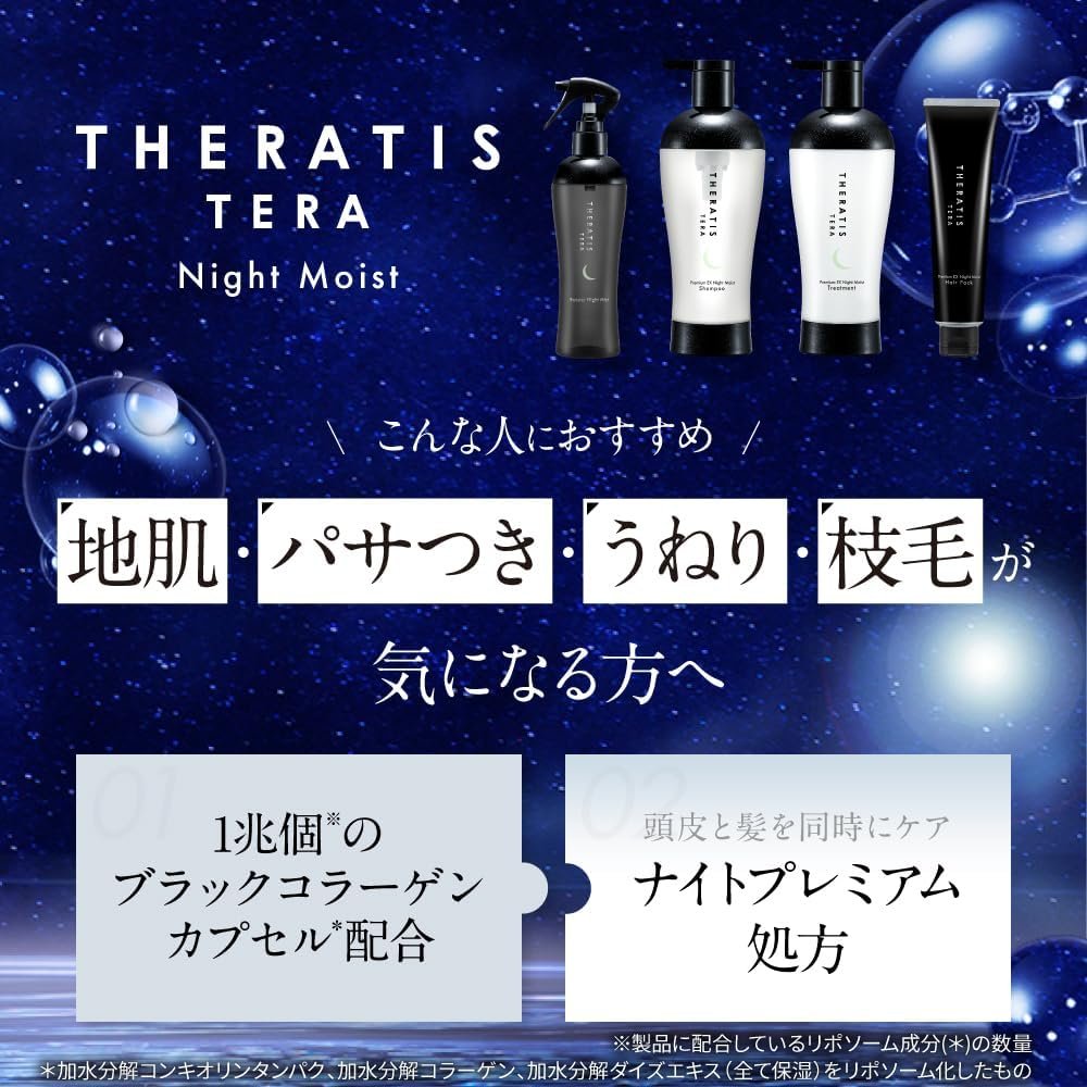 THERATIS by mixim セラティス ナイトリペア シャンプー トリートメント ヘアオイル 3点セット 『夜の眠りケア オーガニック成分配合の新うねり美容』 - 이미지 6