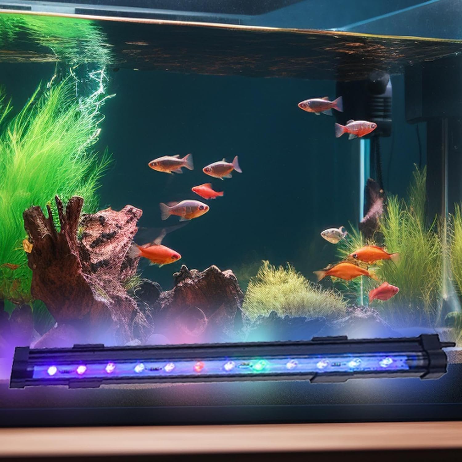 魚タンクLED -7色の水中LEDライト、淡水塩水ベタ魚水槽テラリウム用防水ランプ - 이미지 7