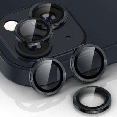 [Set of 3] iPhone 13/13ミニ、カメラフィルム、アルミニウム合金、9H強化ガラス、iPhone 13/13ミニ、カメラ保護、スクラッチ耐性、衝撃性、耐衝撃性、