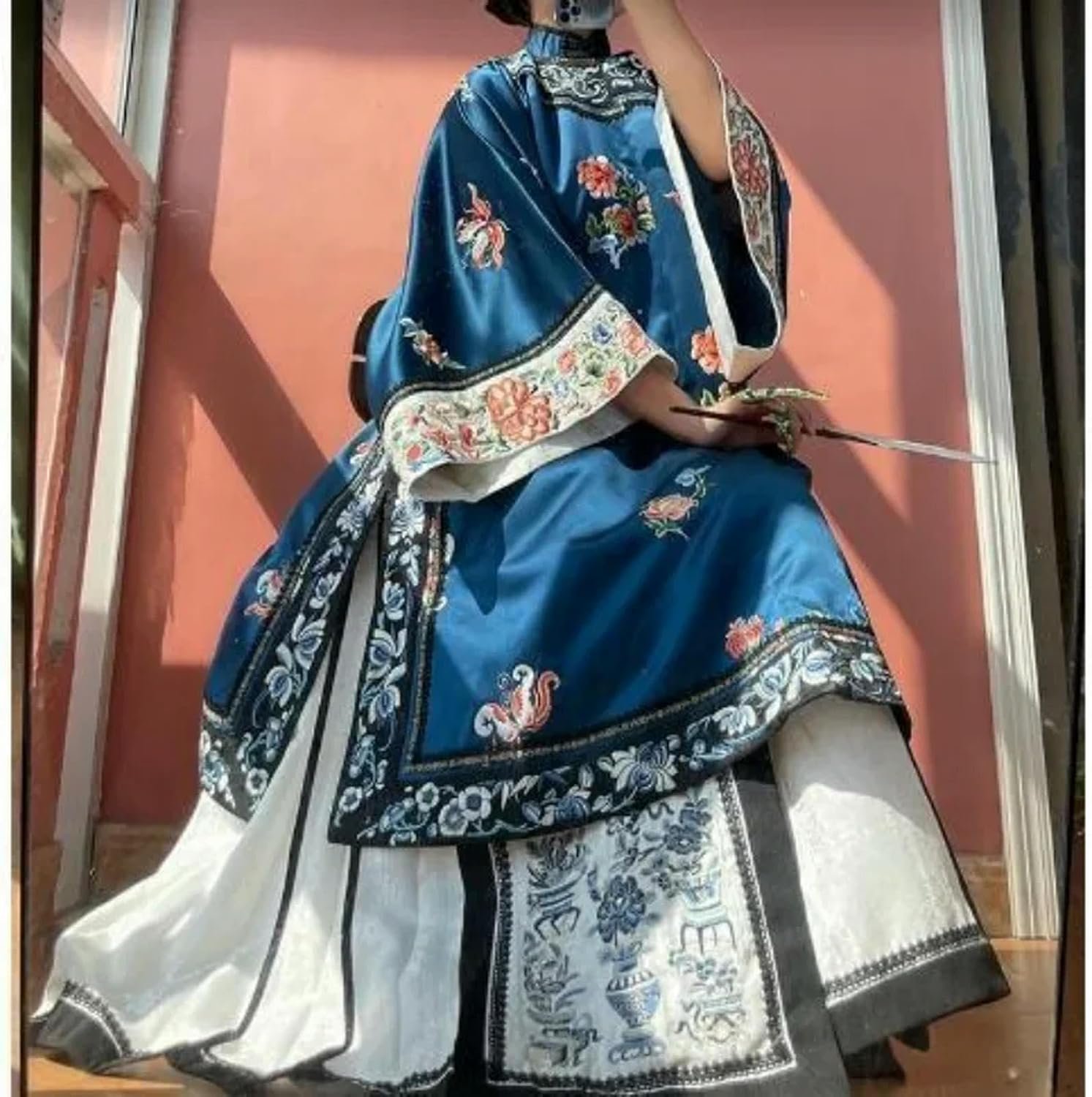 オリジナル清朝アンティーク服中国の伝統的な婦人服ヴィンテージスタンドカラープリント長袖 - 이미지 4