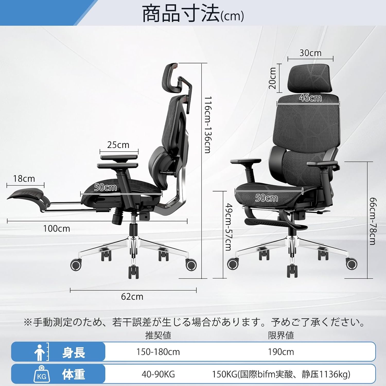 Goswave 人間工学に基づいた オフィスチェア 疲れにくい デスクチェア ゲーミングチェア ハイバック 3ゾーンランバーサポート搭載 座面スライド 3Dヘッドレスト 3Dアームレスト 背もたれ調整 リクライニング 通気性 H-WY07 - 이미지 2