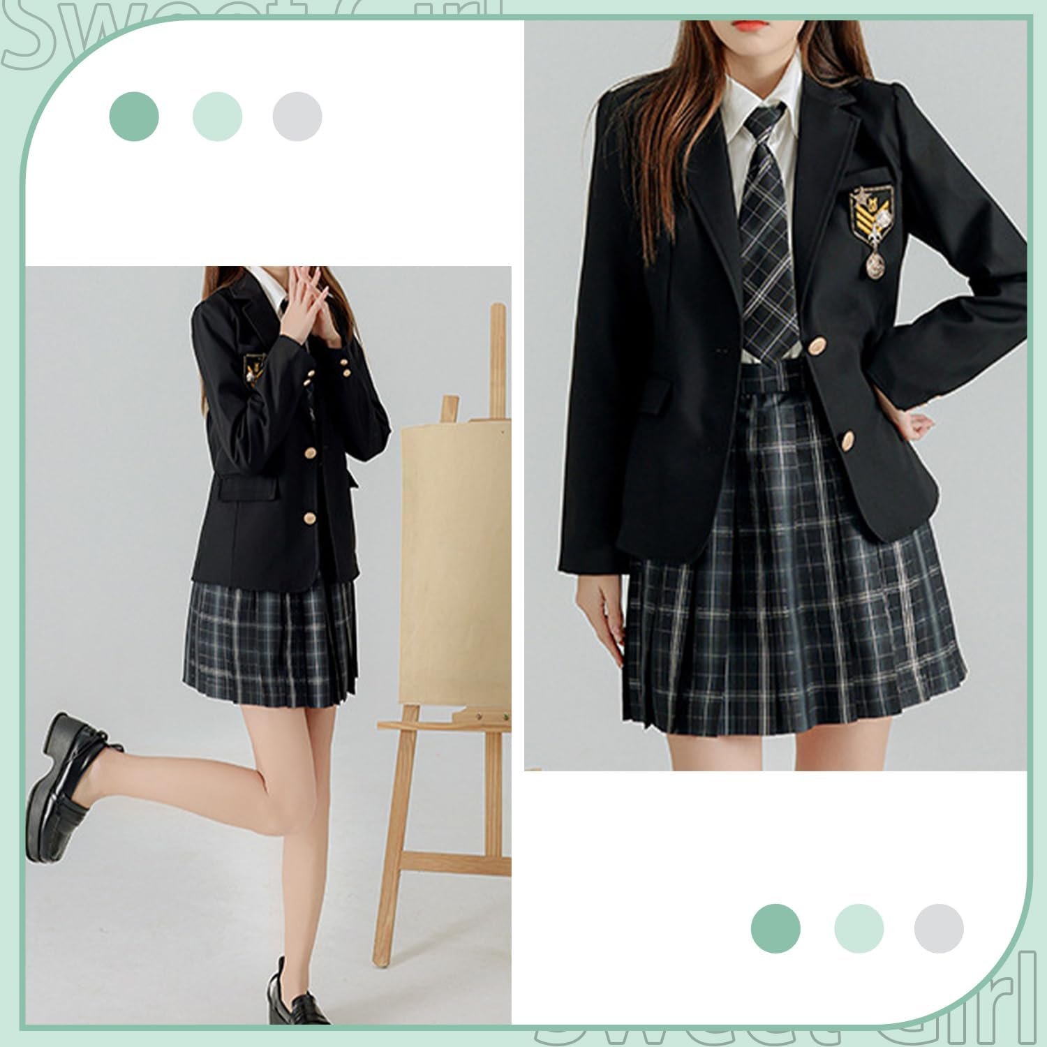 mocoly スクールブレザー 制服 ブレザー 女子高生 ネイビー 学生服 JK制服 女子制服 柔らかくて着心地の良い生地 高校生 学生 アウター 入学式 - 이미지 7