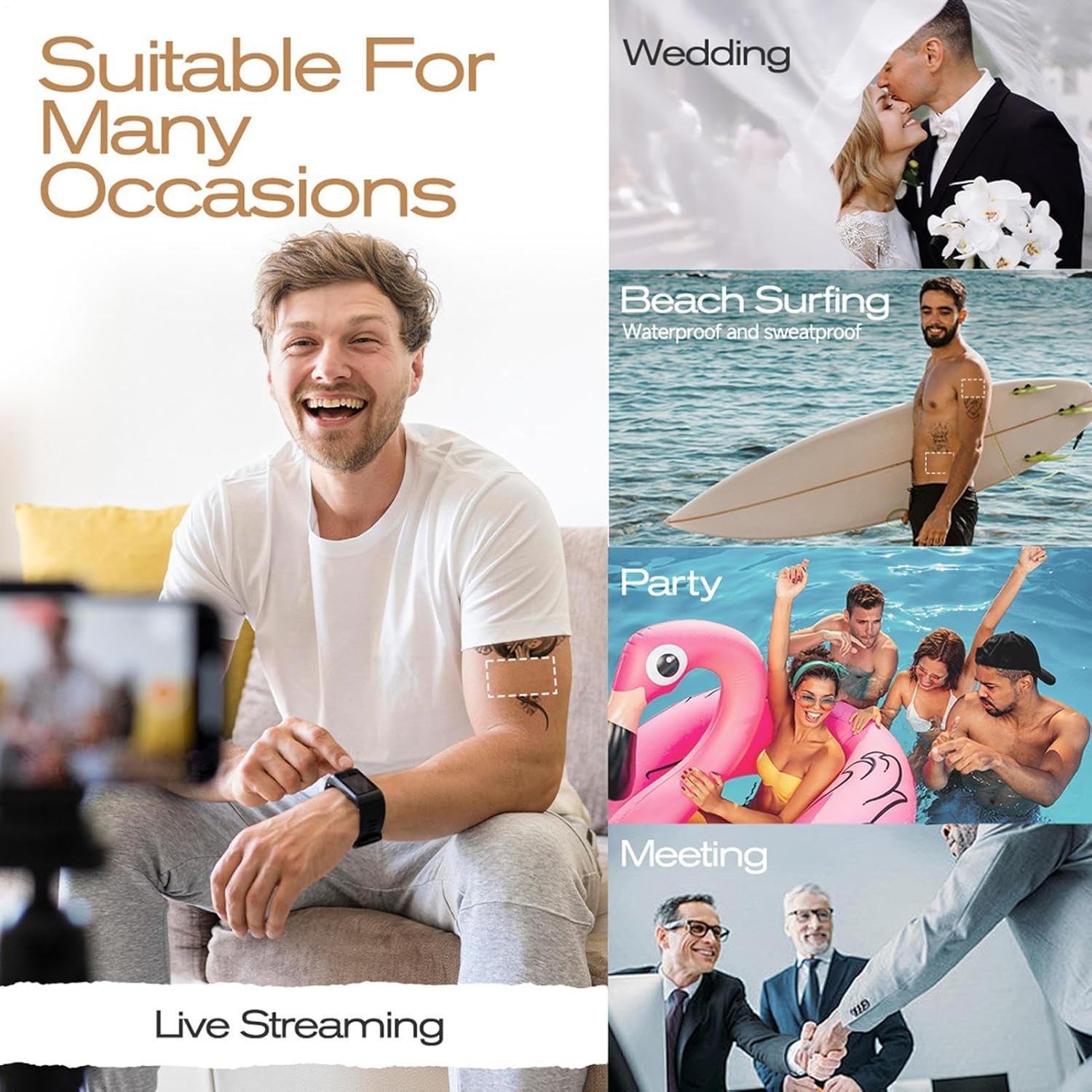 防水ボディカバー ウォータープルーフ メイクアップ 肌のマーク隠しコンシーラー - 20g 汗に強い 日常コスメ ビーチ ビジネス デート 旅行用 - 이미지 6