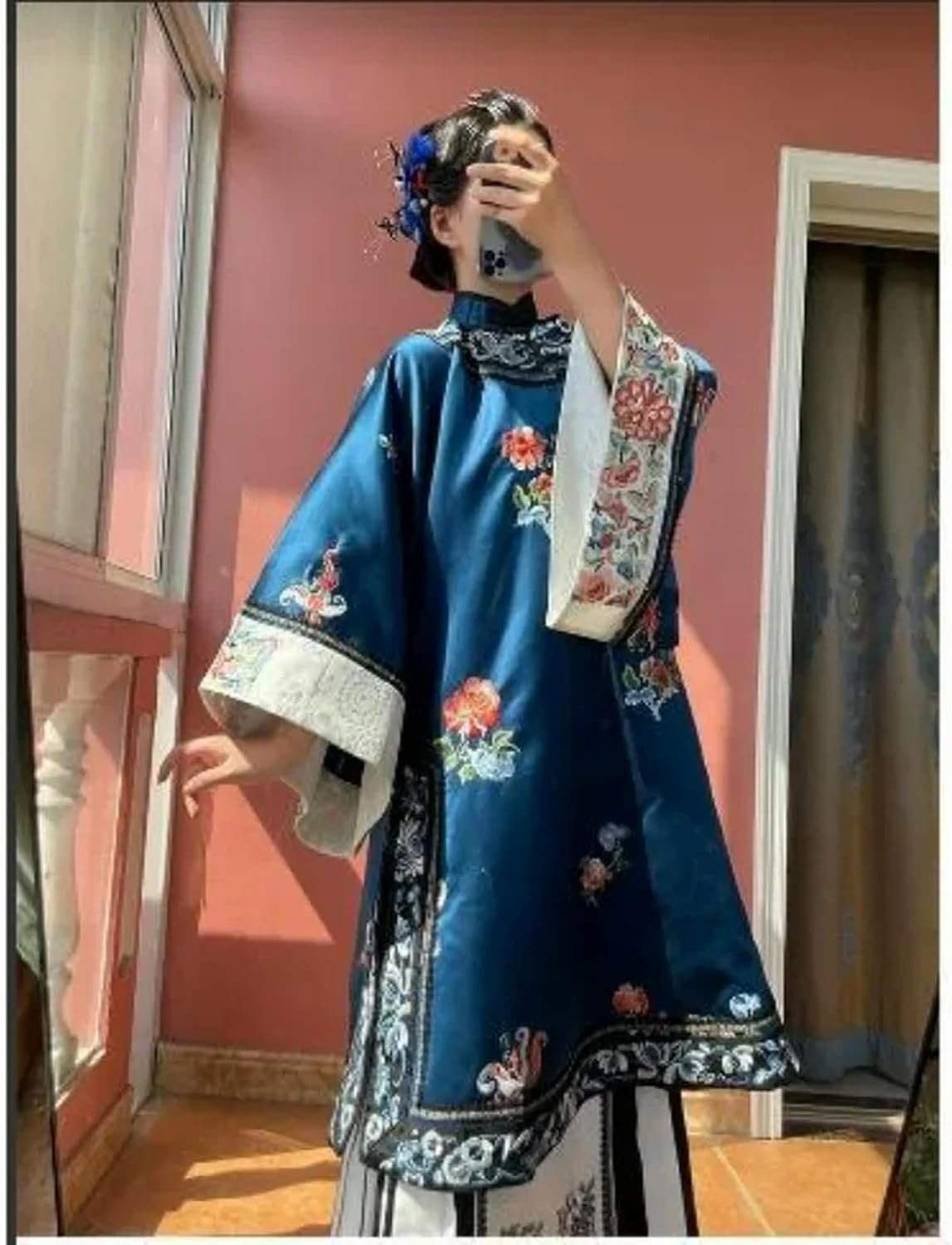 オリジナル清朝アンティーク服中国の伝統的な婦人服ヴィンテージスタンドカラープリント長袖 - 이미지 3