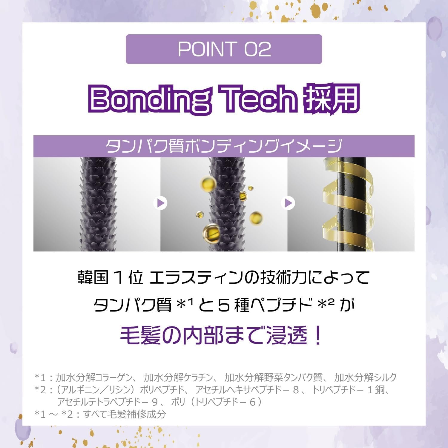 ELASTINE 公式エラスタン マジックコントロール プロテイン ボンディング テクノロジー ヘアケア シリーズ (ダメージ トリートメント 詰め替え 450ml) - 이미지 4