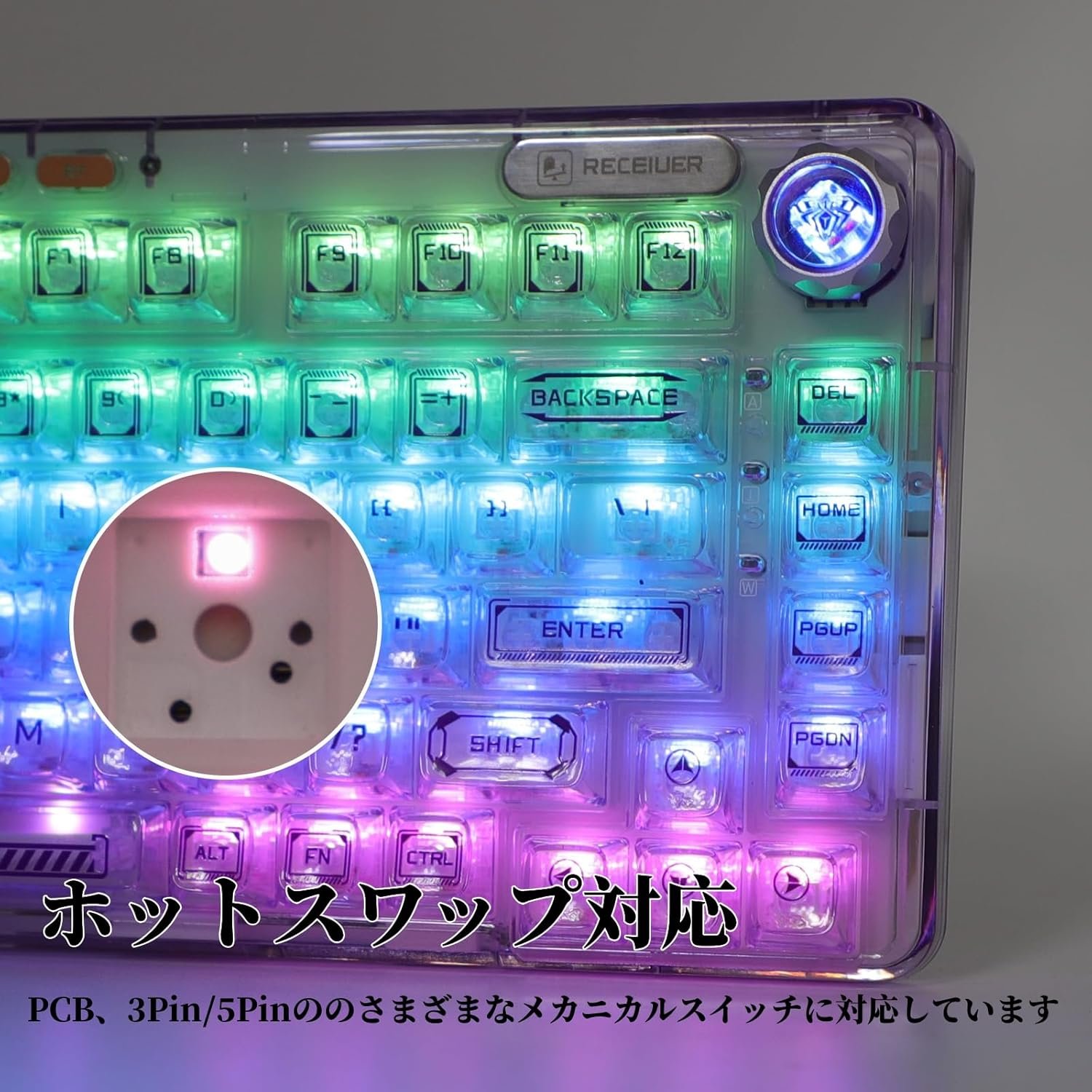 OUSEITECH X AULA F81ゲームキーボードメカニカル透明キーボード透明なキーキャップ - 이미지 5