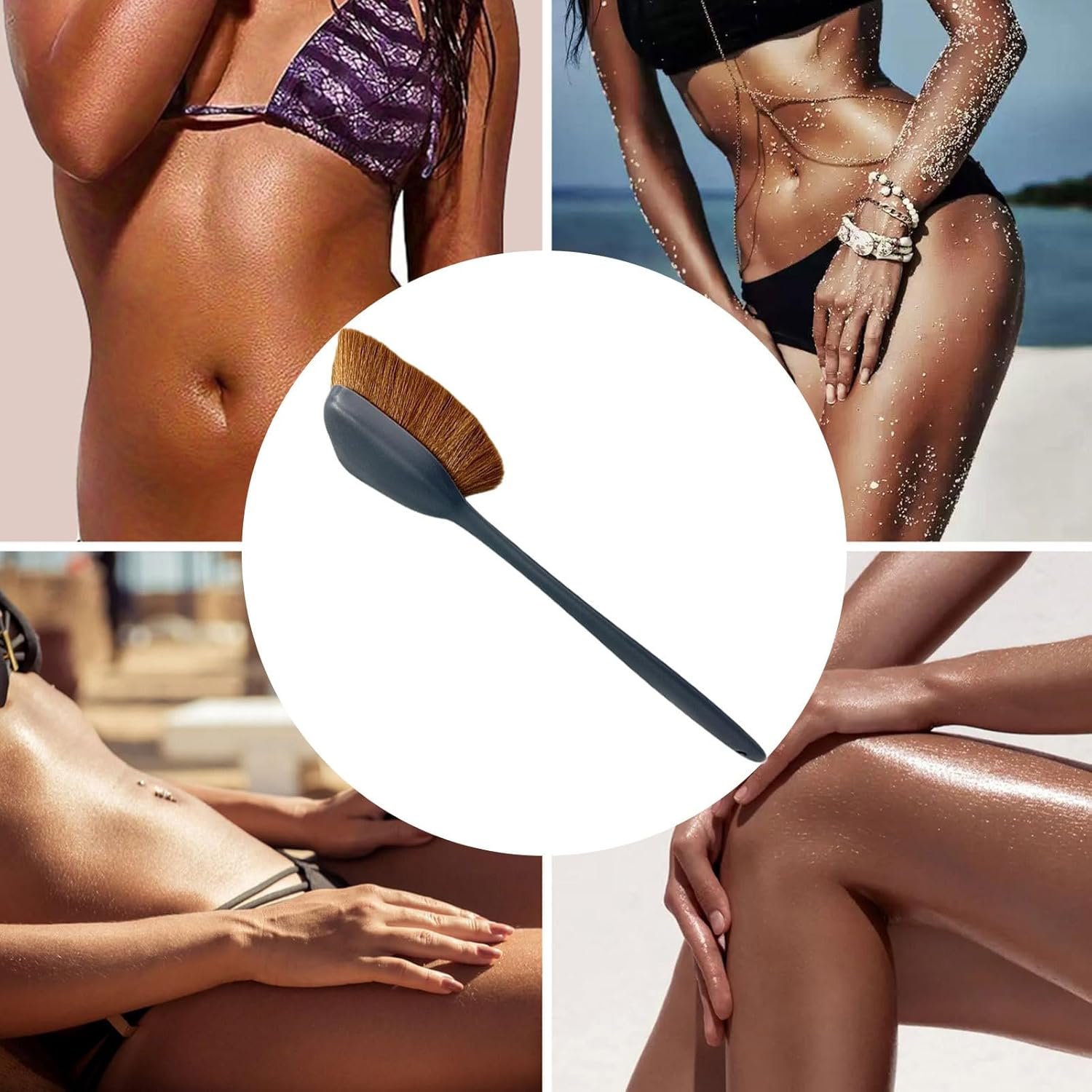 バック日焼けアプリケーター、ボディクリームアプリケーターツール|保湿、日焼け、青銅、脚の研磨のためのポータブル再利用可能なボディメイクアップブラシ - 이미지 4