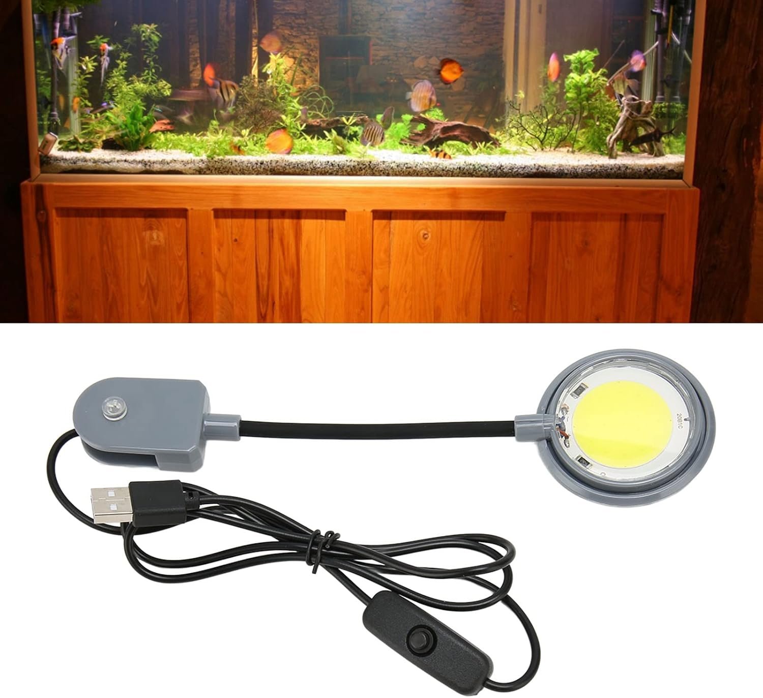 クリップ式水槽ライト 高輝度LED水槽ランプ 360度調節可能なホース付き 淡水・海水・植物育成用 ソフトライト プラスチック ホワイトブルー - 이미지 5