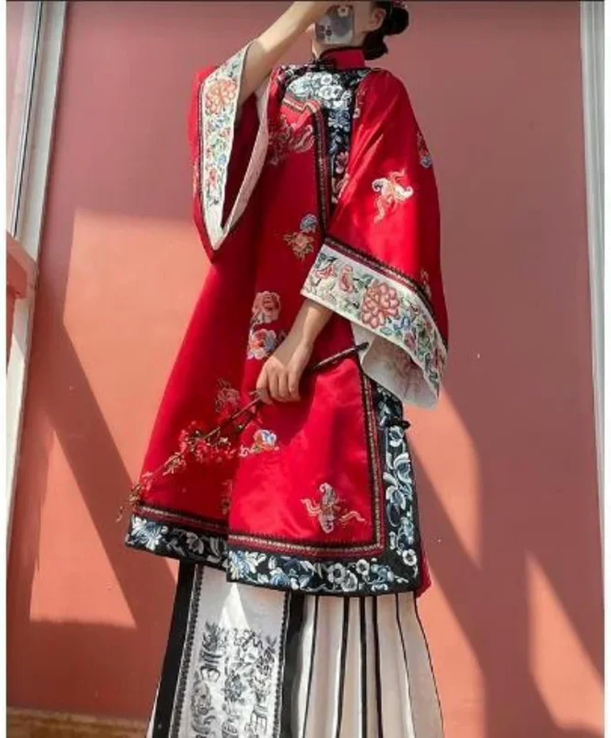 オリジナル清朝アンティーク服中国の伝統的な婦人服ヴィンテージスタンドカラープリント長袖 - 이미지 2