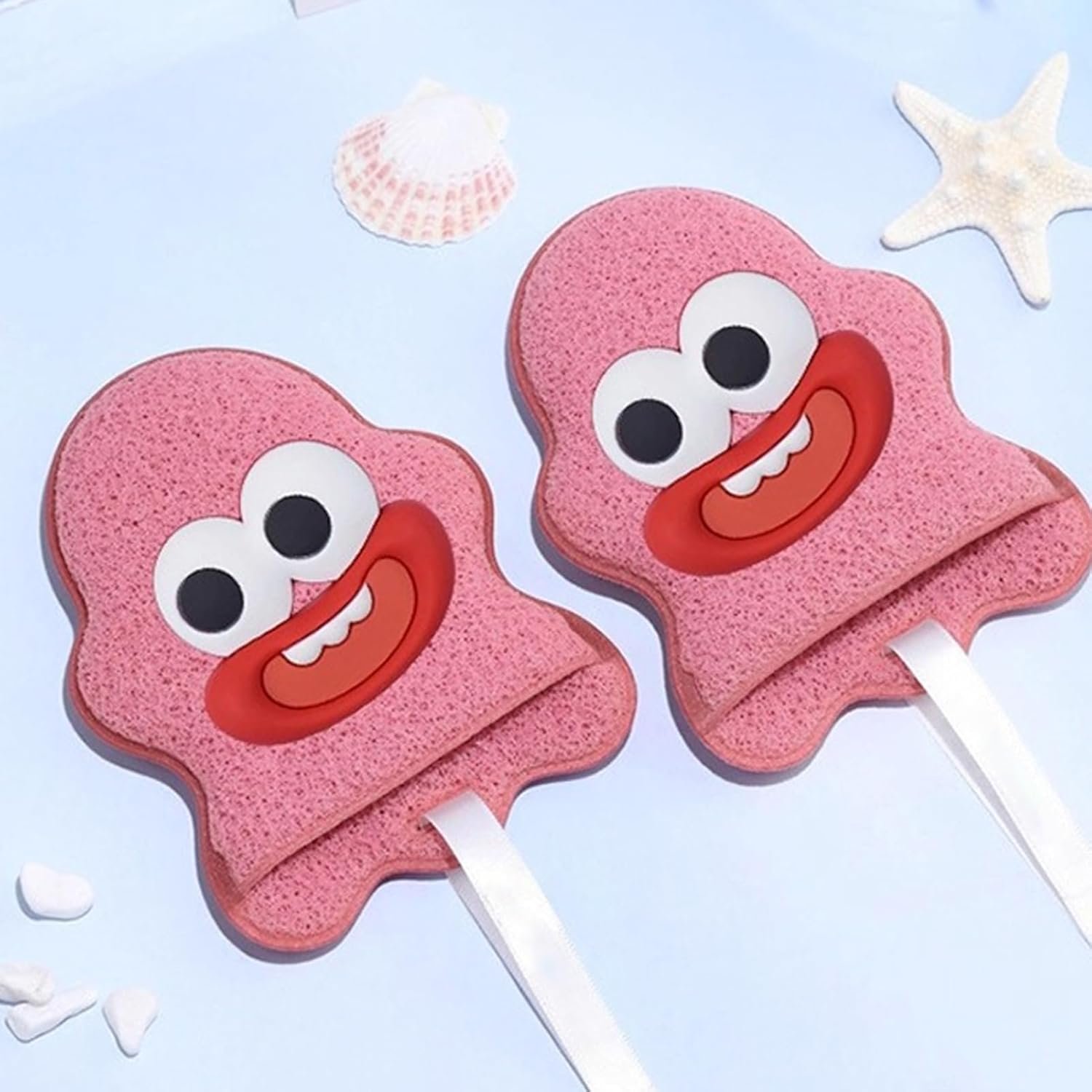 優しいフェイシャルケアツール – 洗顔用スポンジ、再利用可能なバスミット | ソフトExfoolliatinngパッド、かわいいコンパクトなデザイン美容師、個人衛生、メイク落とし、スムーズなスキンケアに最適 - 이미지 5