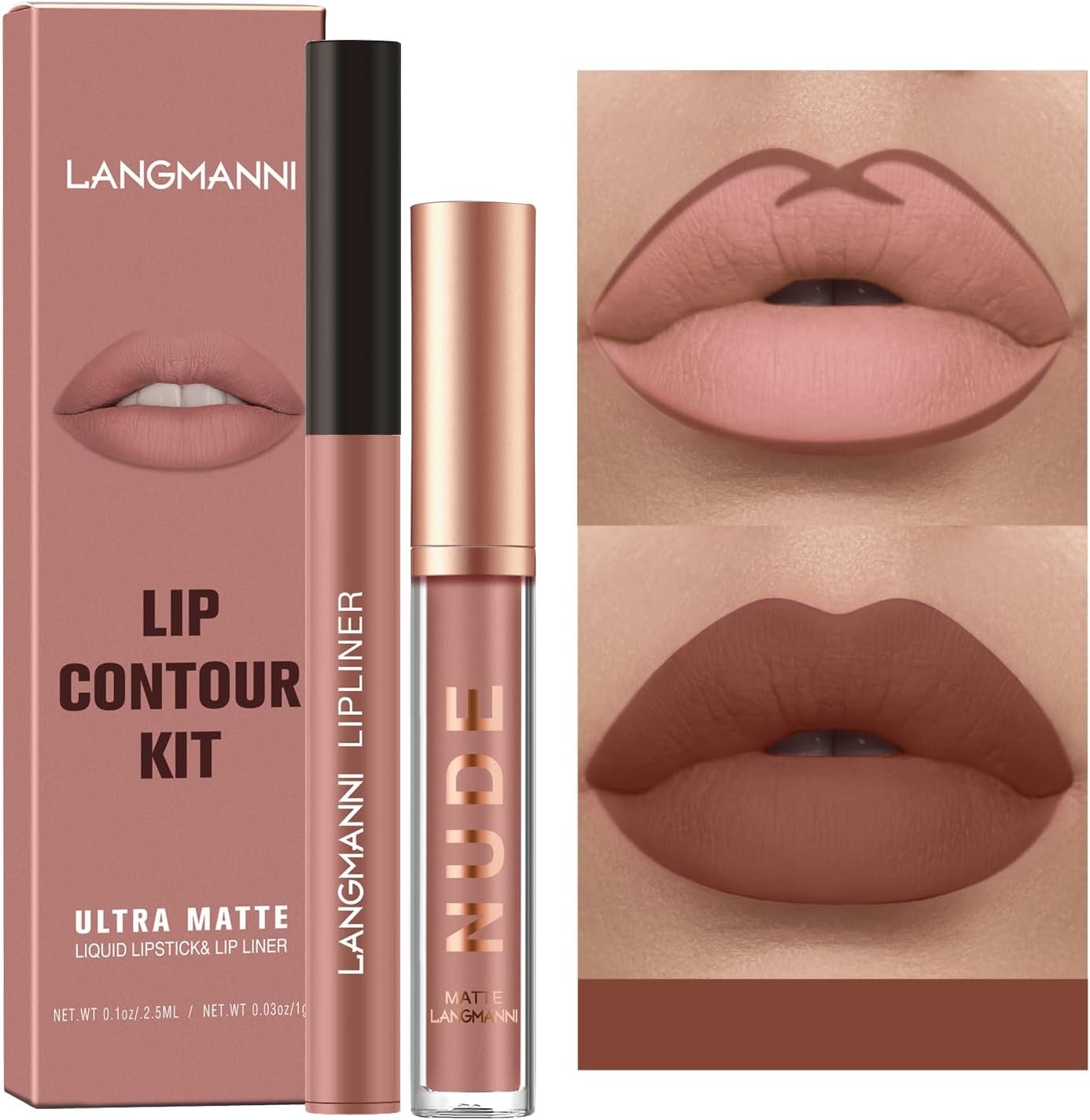 2 個のリップライナーと口紅セット、マットクリーミーリップライナー口紅メイクアップキット、ピグメントベルベットヌードリップスティックステイン防水長持ちリップグロスメイクアップギフトセット (#11)