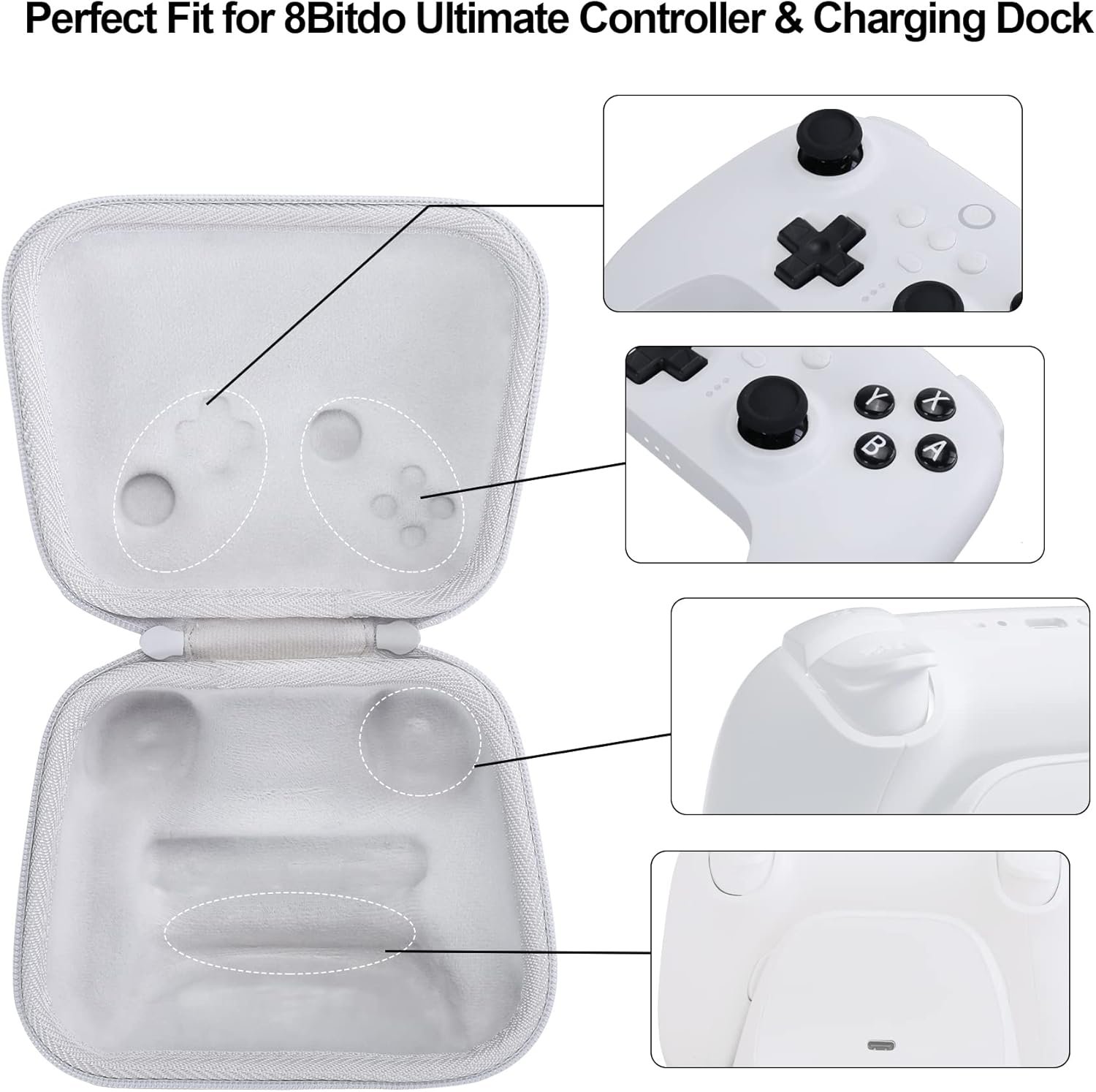 【Aenllosi 専用収納ケース】対応 8Bitdo Ultimate 無線/有線コントローラーと充電ドック(のみ) - 이미지 4
