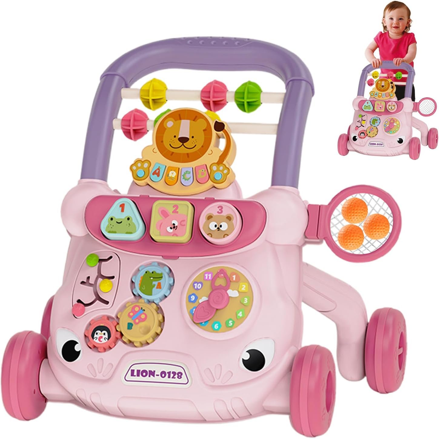 シートアクティビティステッパー - 歩き方を学ぶ幼児のための多機能立位補助具 |幼児アクティビティセンター おもちゃ付き 調節可能なベビーステッパー 男の子 女の子 感謝祭の日のギフトに - 이미지 8