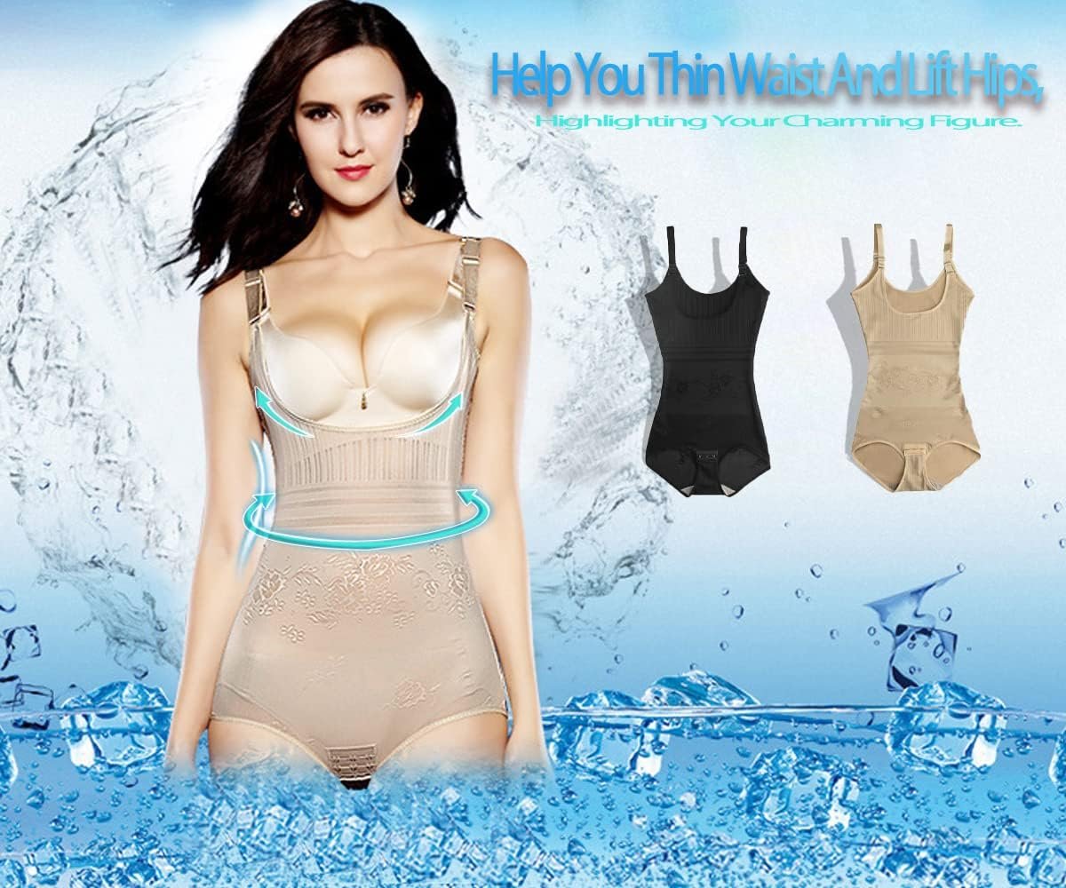 FORFIVESIX HARU女性のシェイプウェアボディスーツ、圧縮内側のシェーパー、調整可能なショルダーストラップの長さ、ボディーシェイパー、ダイエット、ウエストシンチャー、薄いバットリフト、バストリフト、通気性、伸縮性、ボディ - 이미지 2