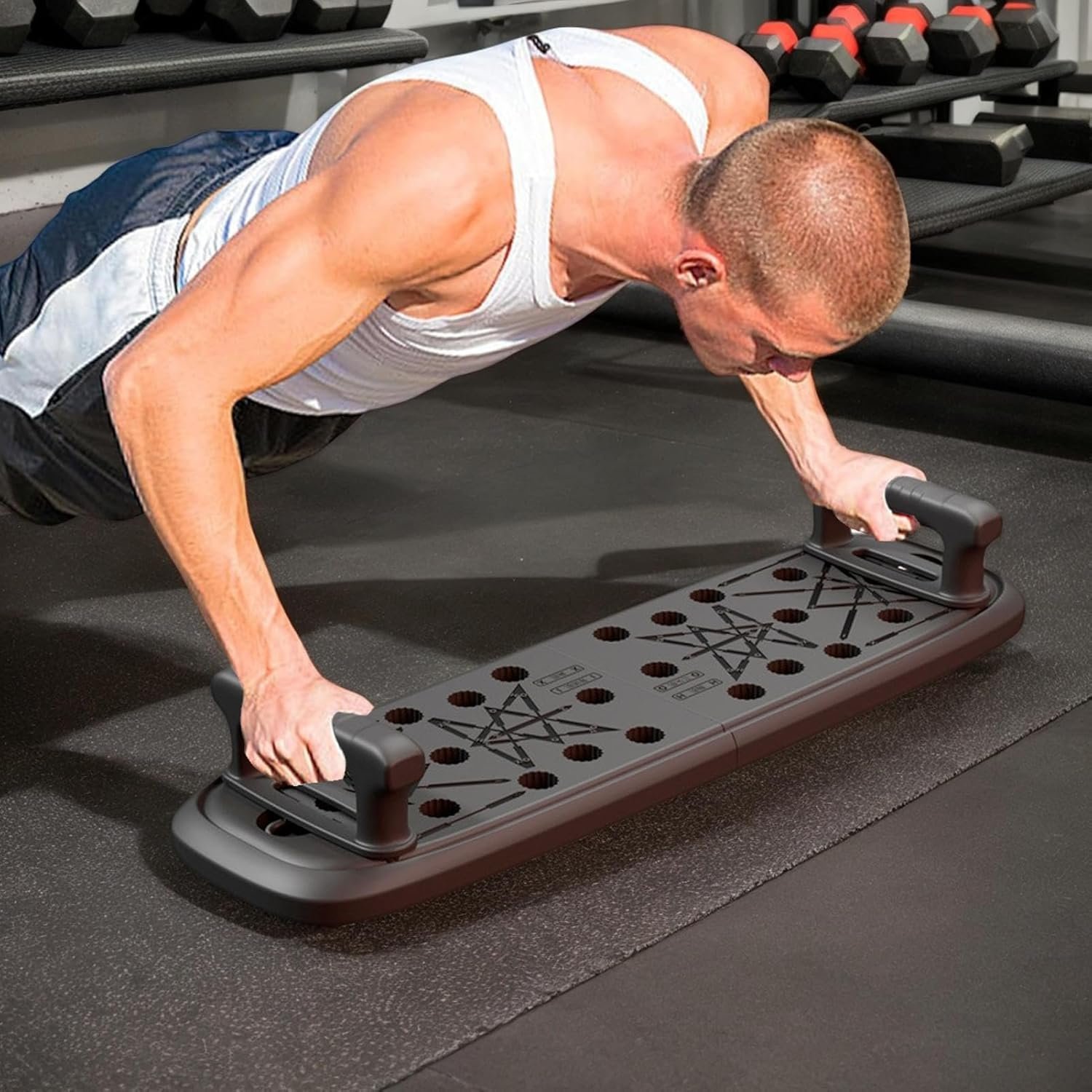 プッシュアップ -ハンドル付きワークアウトフィットネスプッシュアップ| 人間工学に基づいた筋力トレーニングアクセサリー多機能腕立て伏せスタンド多機能腕立て伏せスタンド - 이미지 8